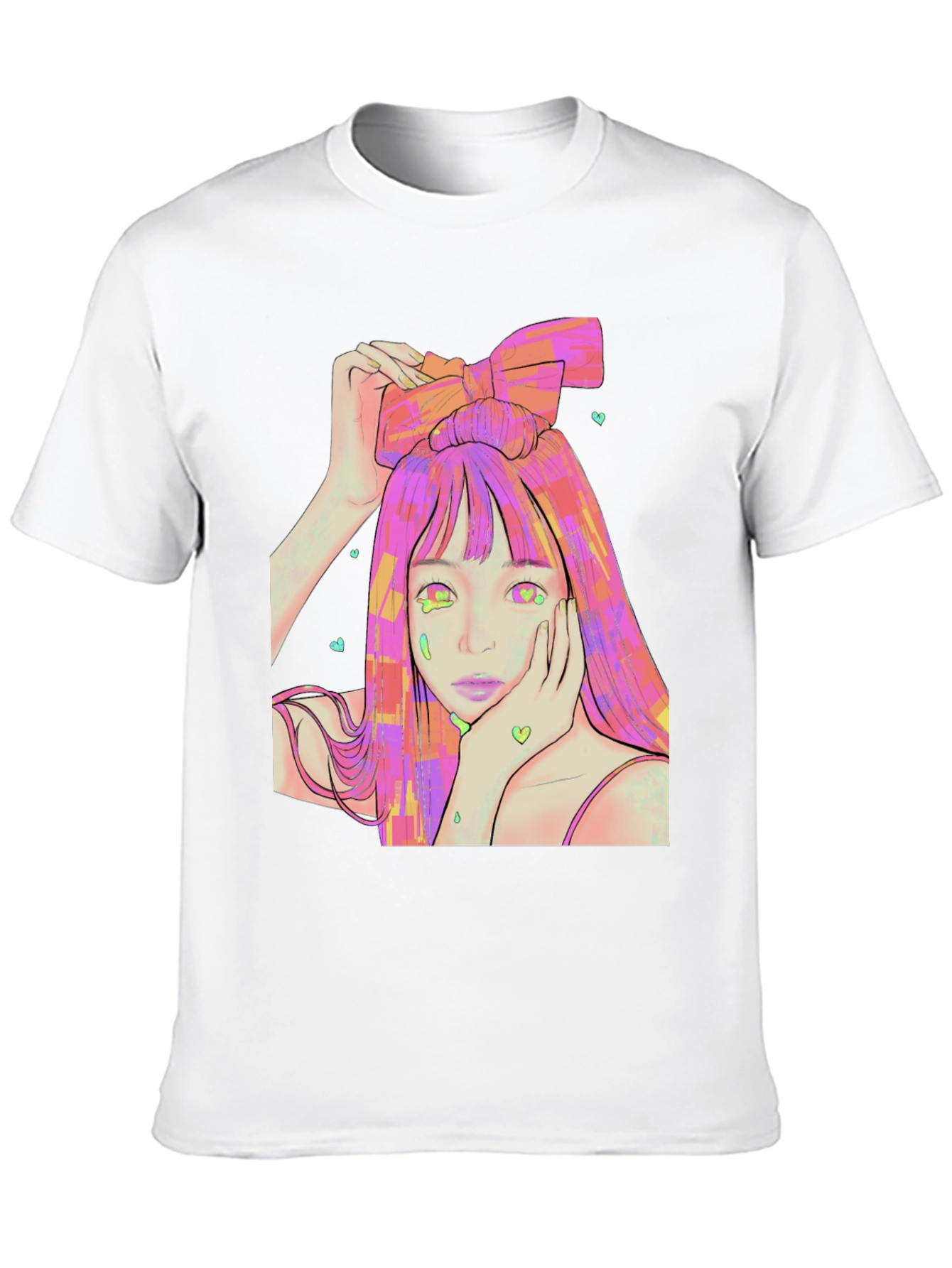 Black Anime Girl Graphic Tee - Black T-Shirt view 10