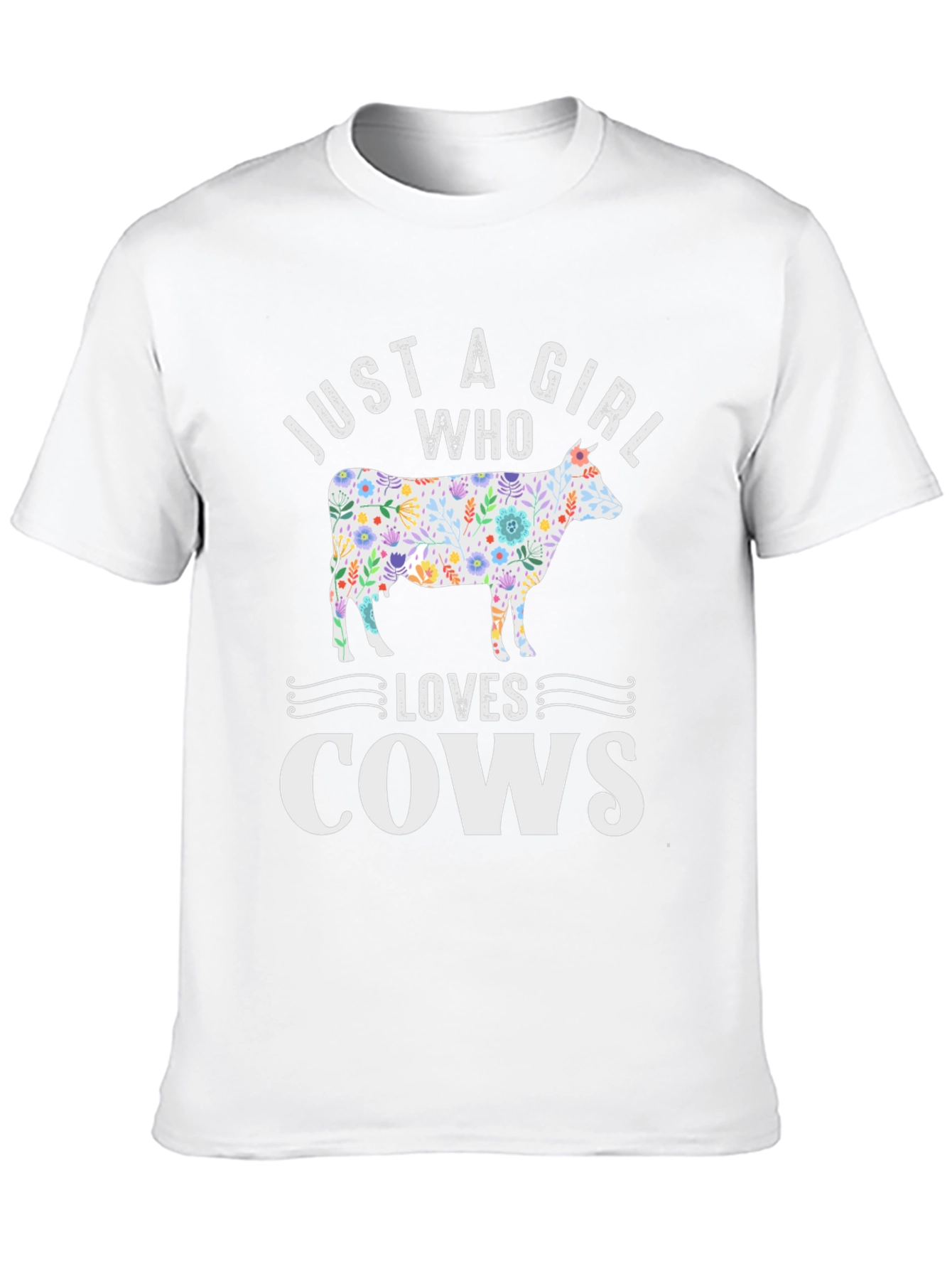 Black Floral Cow Lover T-Shirt: Just a Girl Who Loves Cows view 10