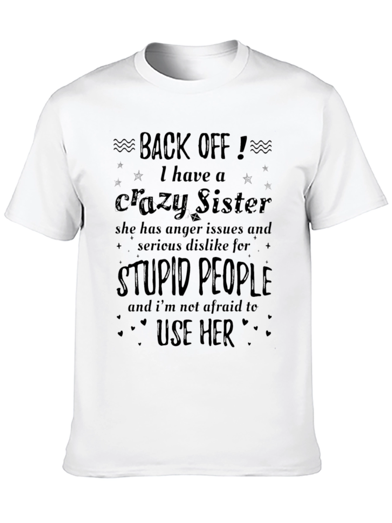 Black Funny 'Crazy Sister' Graphic Tee view 10