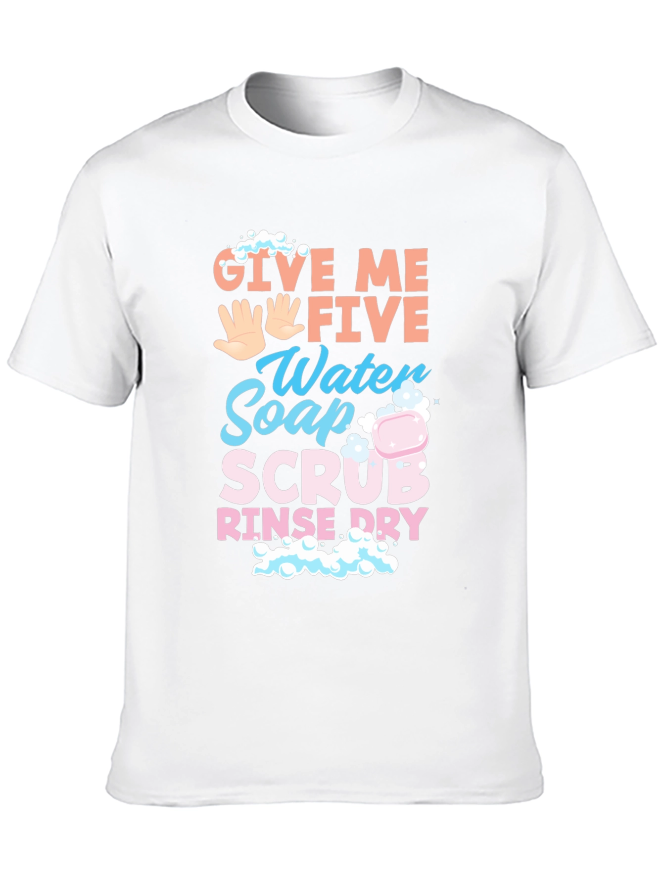 Black Give Me Five Wash Hands T-Shirt view 10