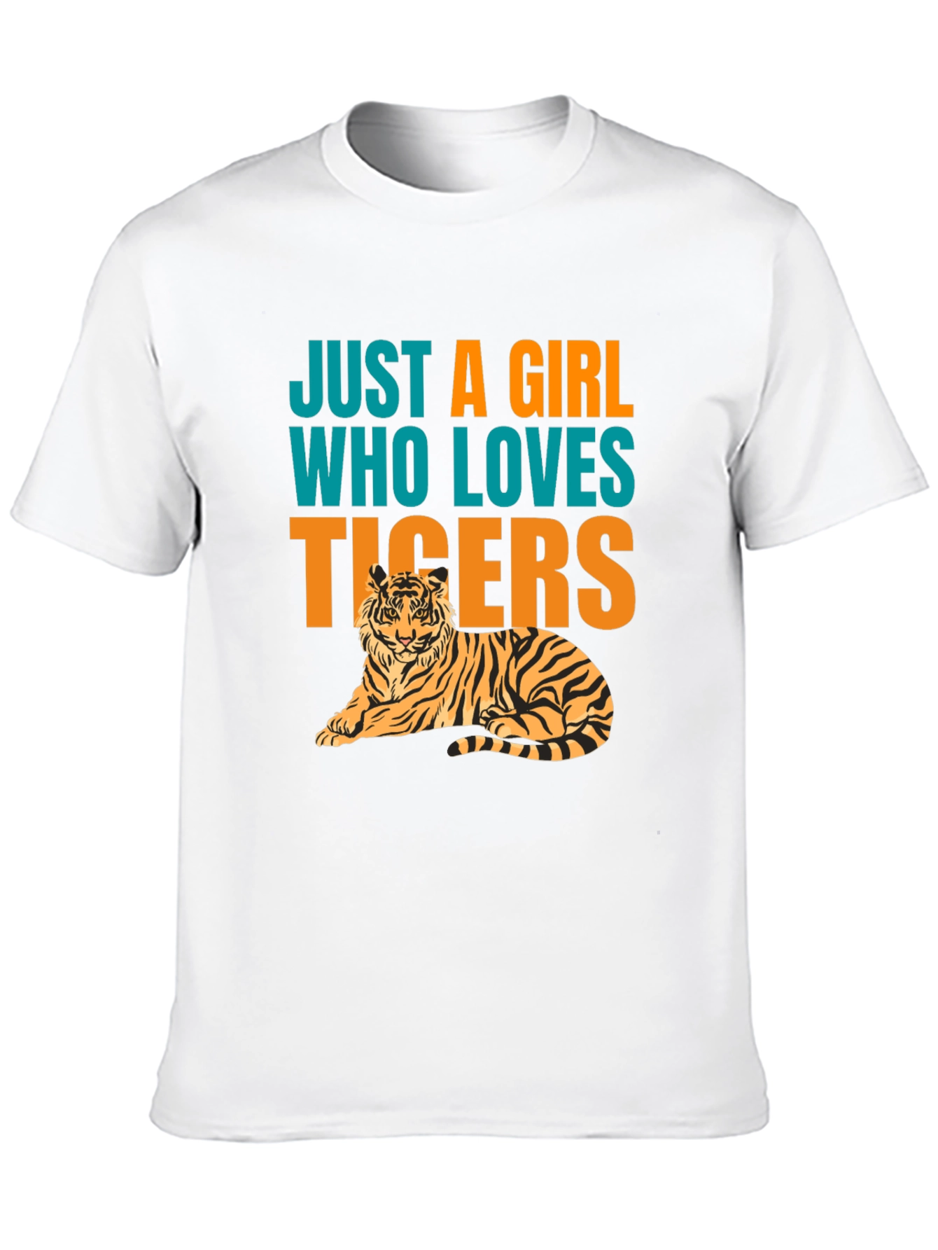 Black Just A Girl Who Loves Tigers T-Shirt view 10