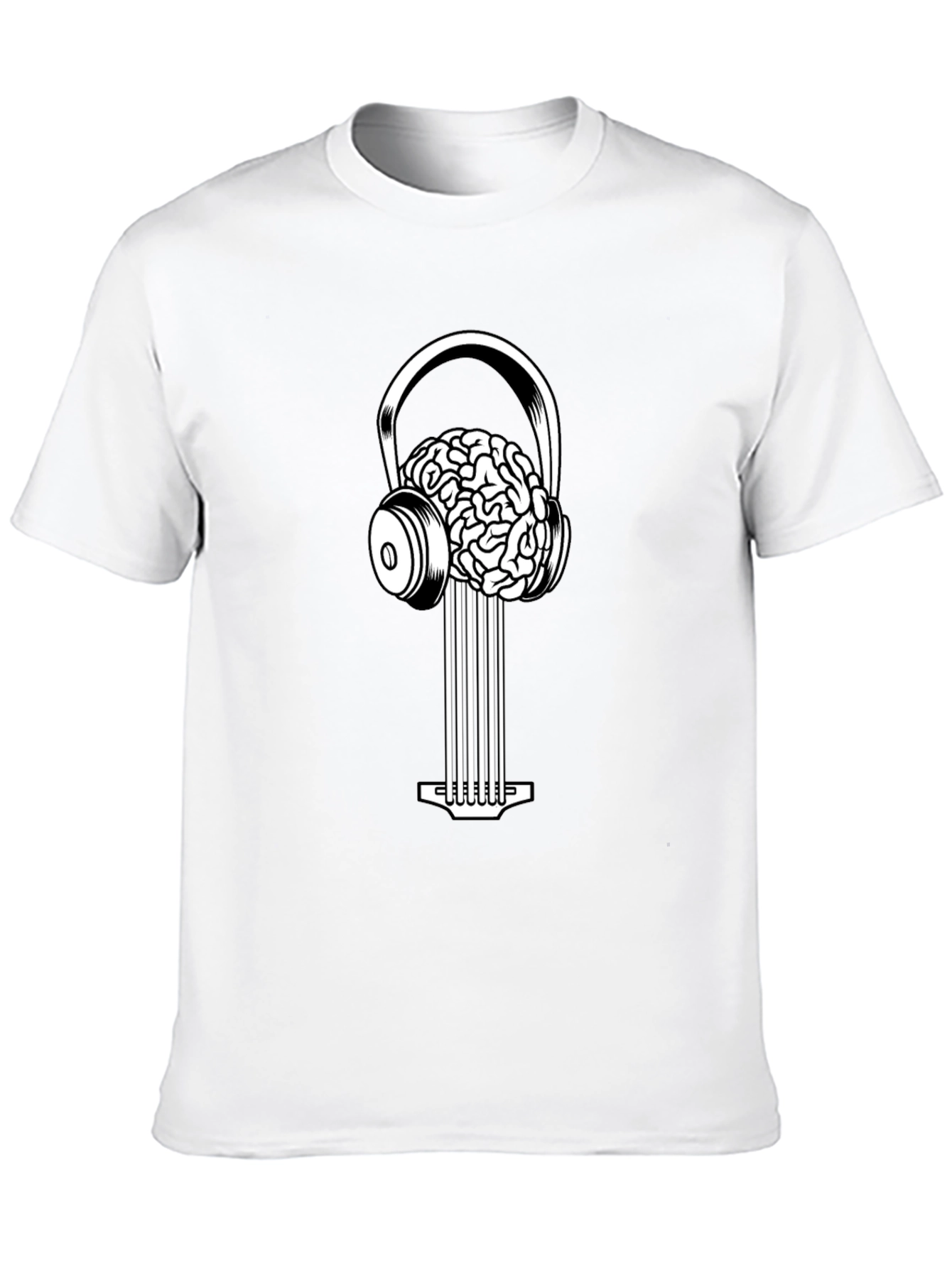 Black Brain Music T-Shirt - Unique Graphic Tee view 10