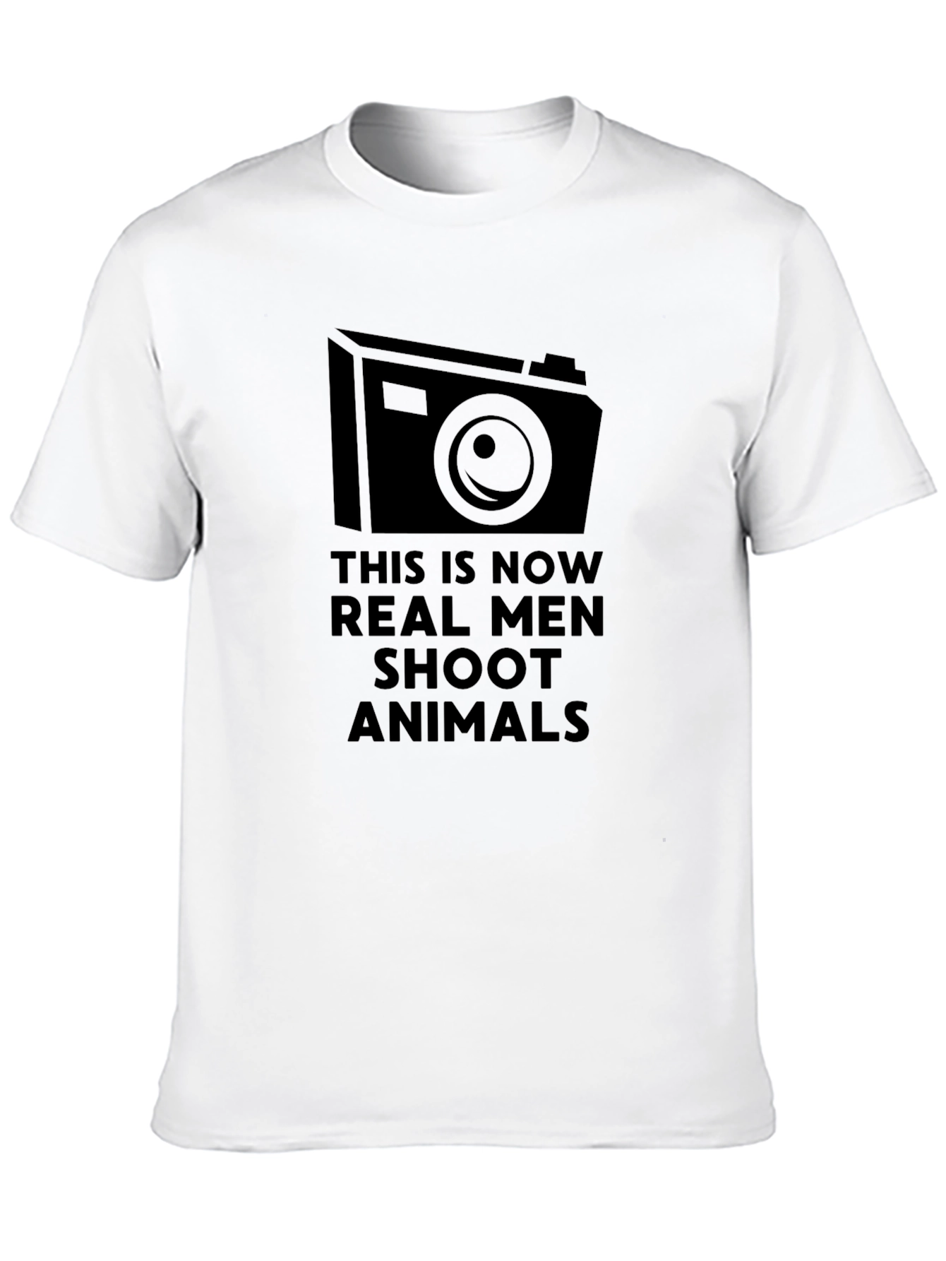 Black Real Men Shoot Animals T-Shirt view 10