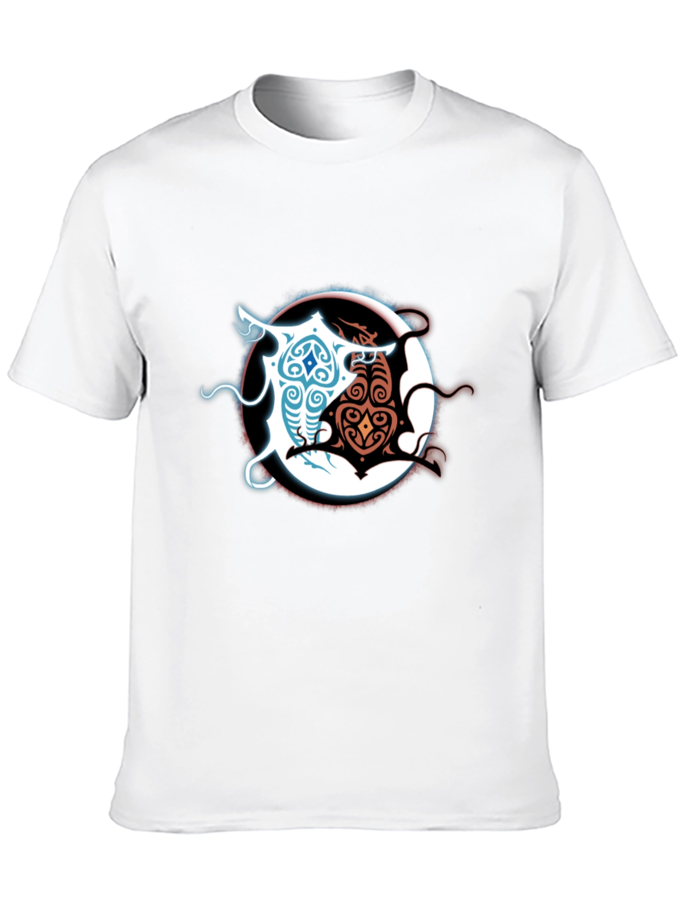 Black Yin Yang Dragons Graphic Tee - Black Cotton Blend view 10