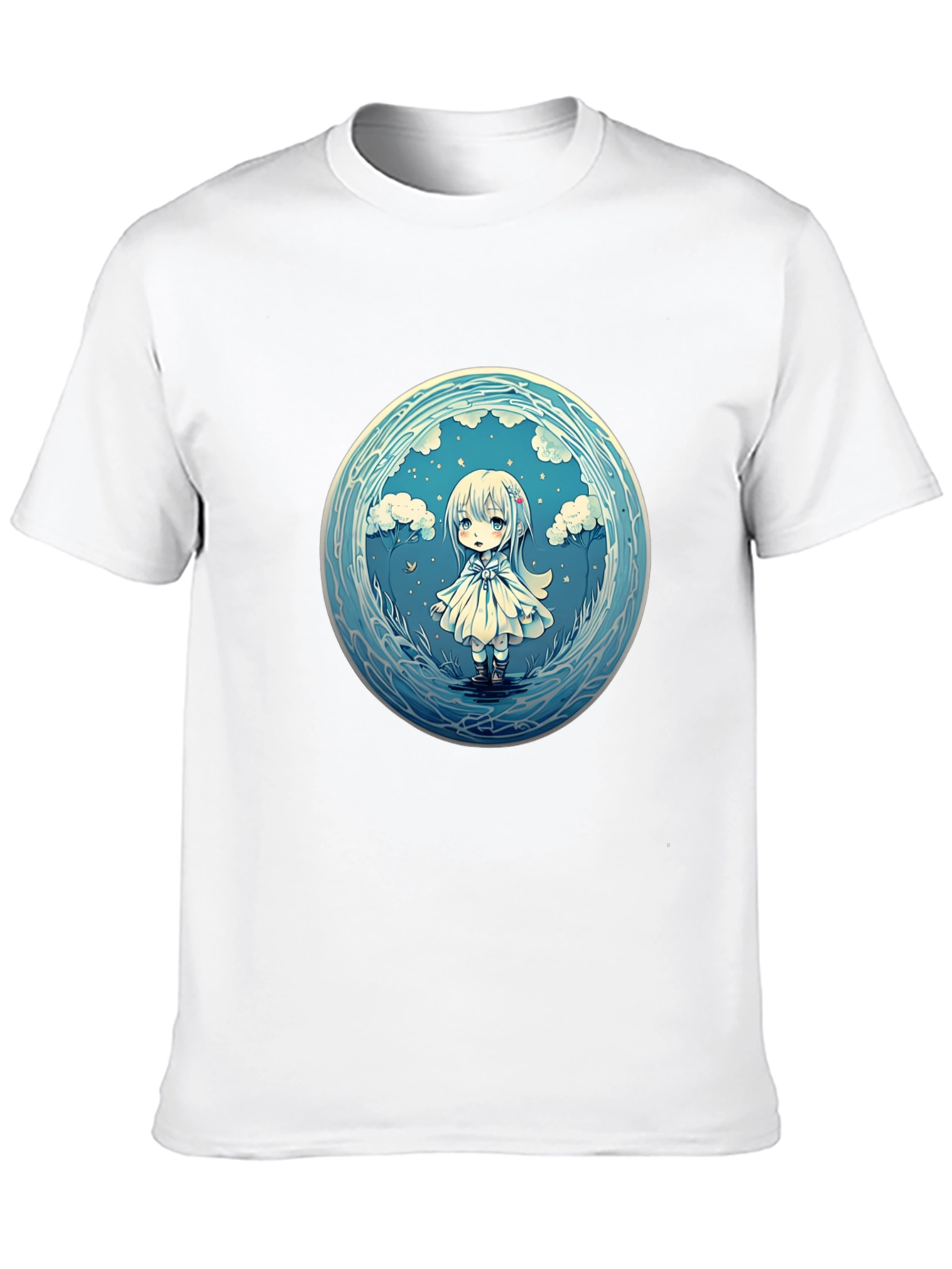 Black Anime Girl Graphic Tee - Stylish Black Cotton T-Shirt view 10