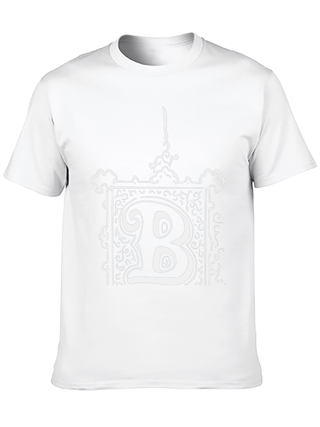 Ornate "B" Graphic Tee - Black Cotton Blend - 10