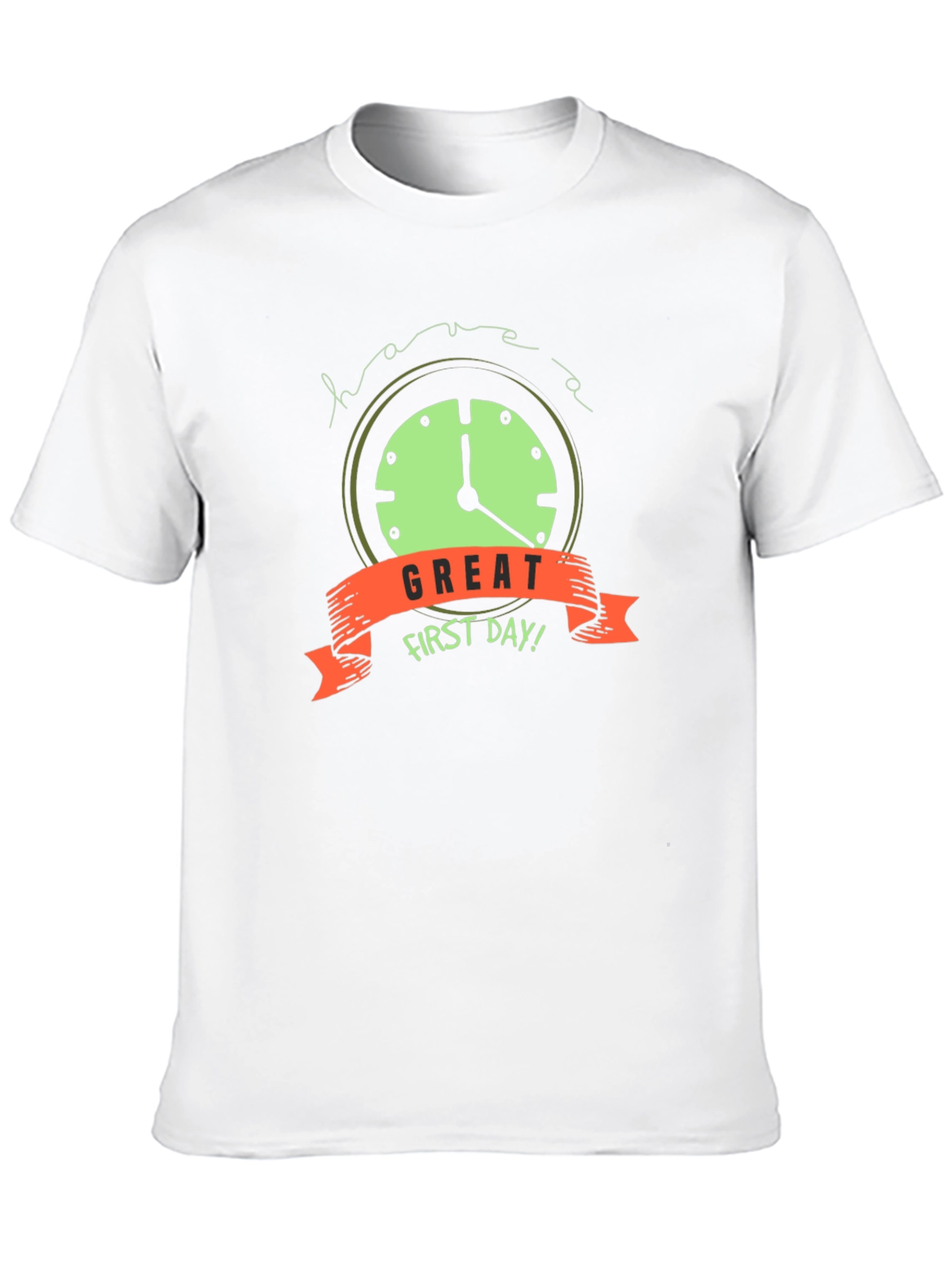 Black Great First Day Clock Graphic Tee - Black Cotton Blend view 10