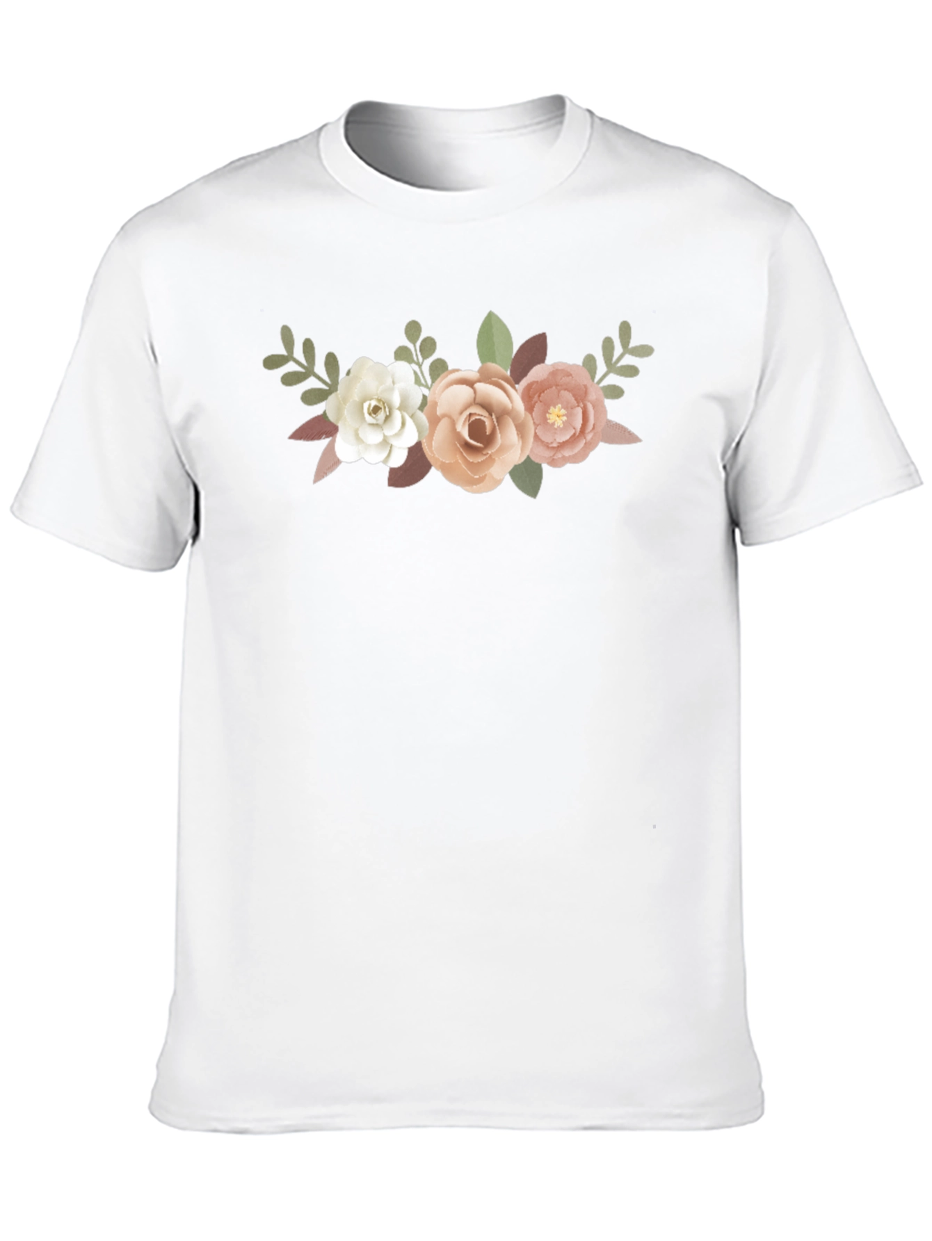 Black Floral Bouquet Graphic Tee - Black Cotton T-Shirt view 10