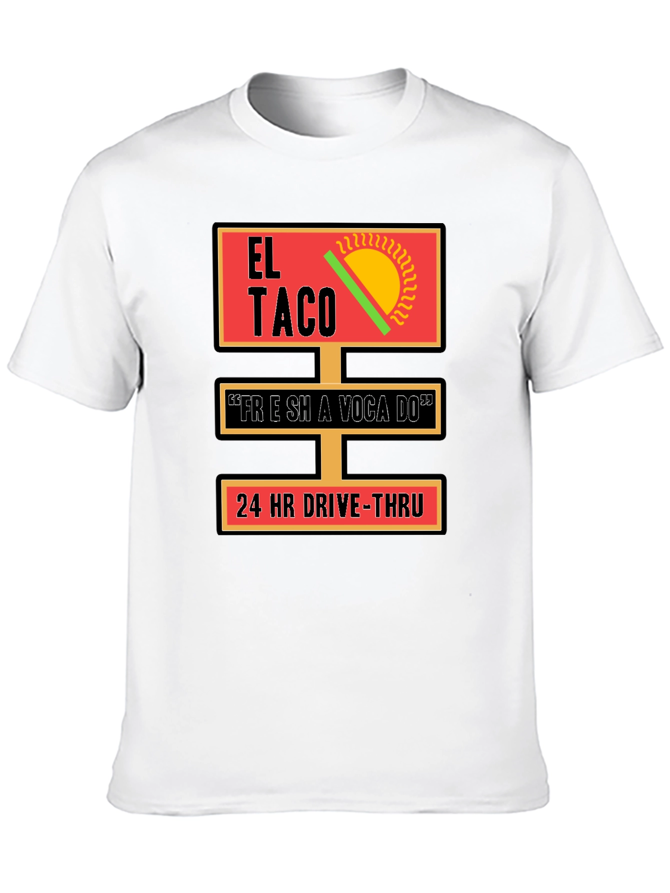 Black El Taco 24 HR Drive-Thru T-Shirt view 10
