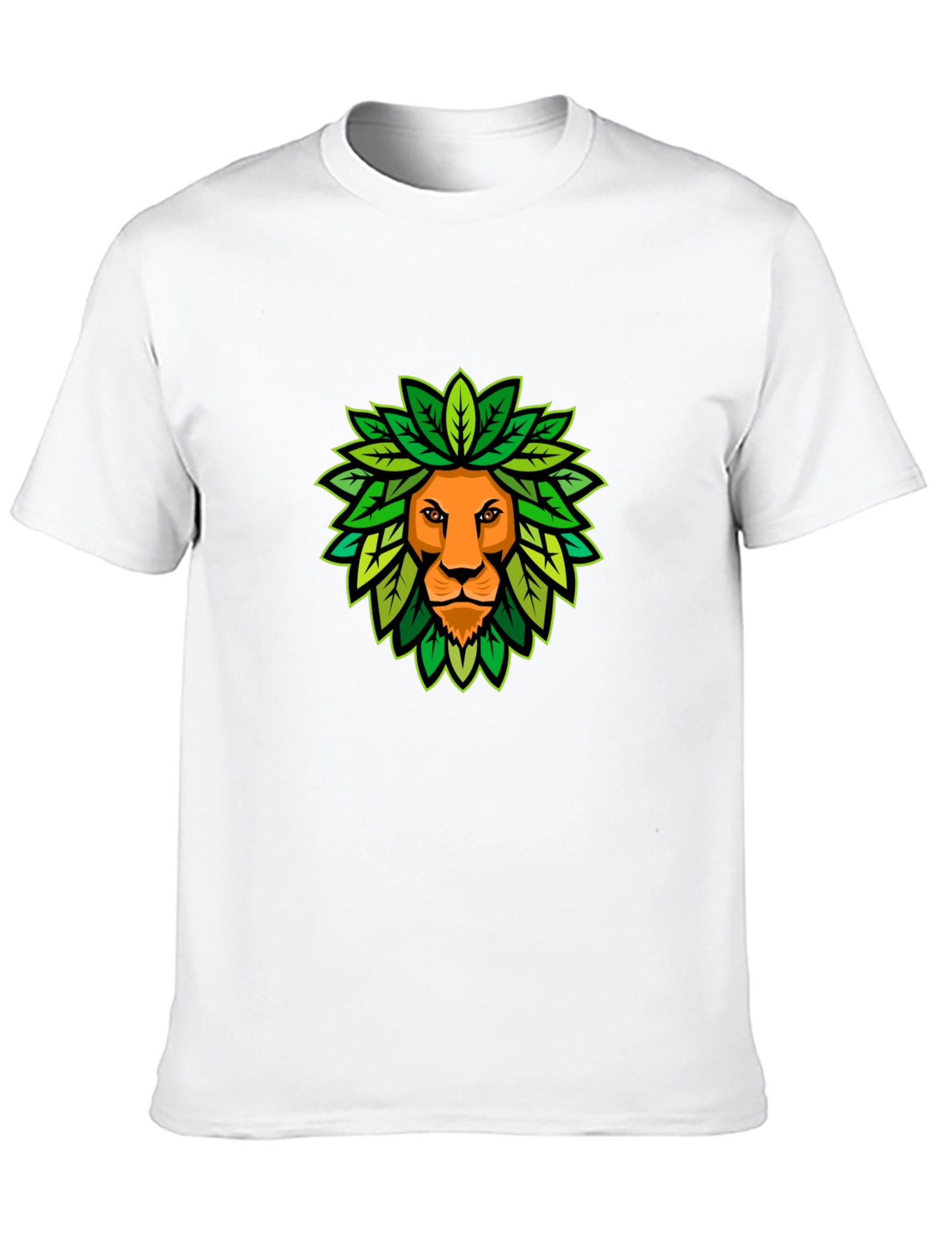 Black Lion King of the Leaves Graphic Tee - Black Cotton T-Shirt view 10