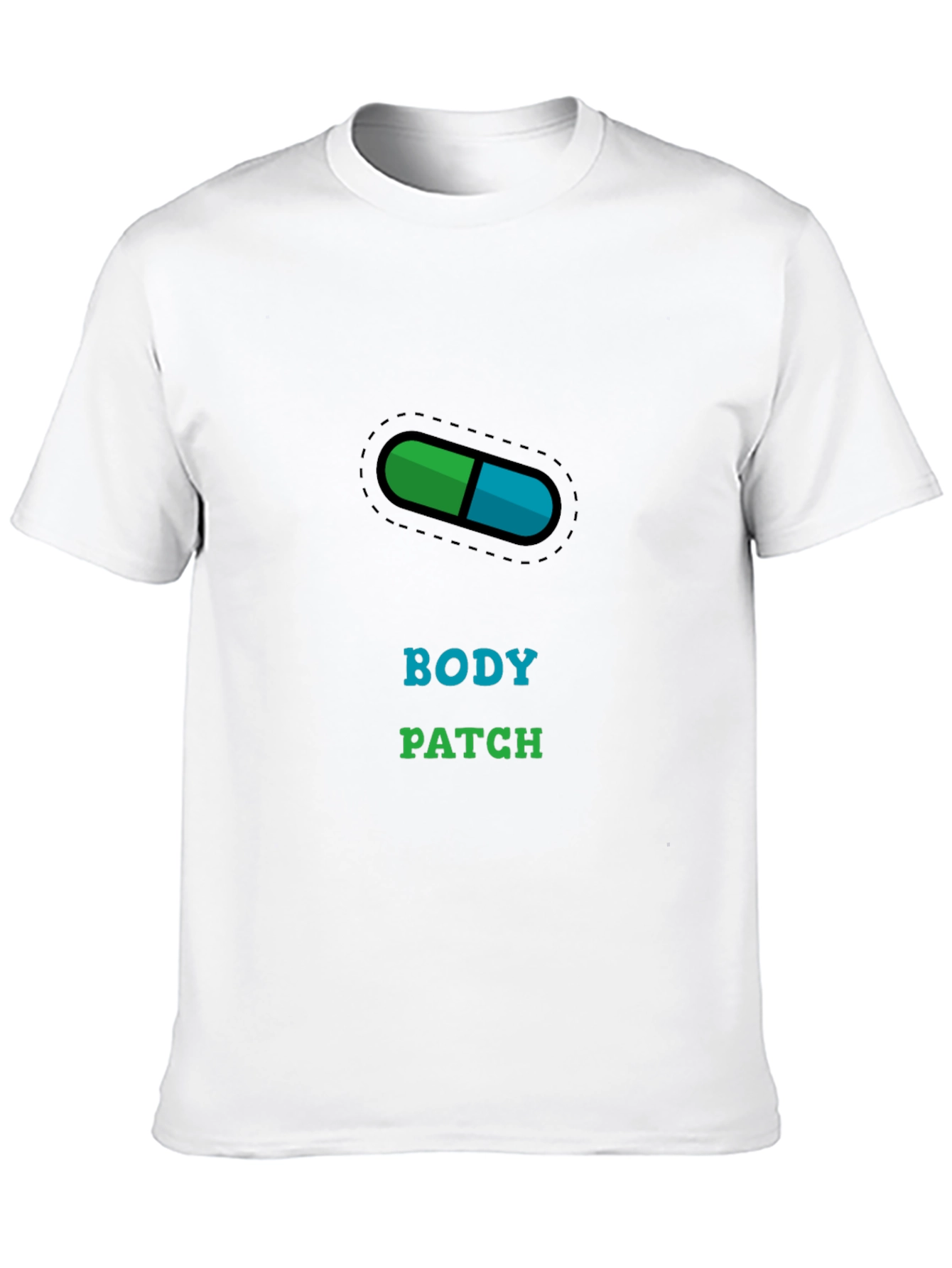 Black Body Patch T-Shirt - Medical Design view 10