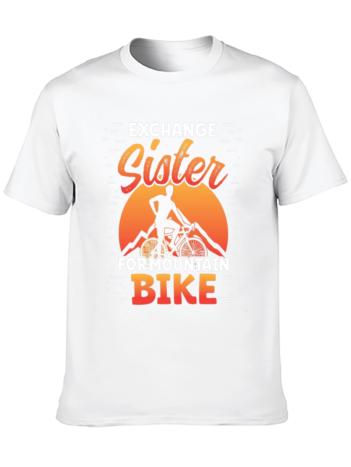 Black Exchange Sister For Mountain Bike Graphic Tee view 10