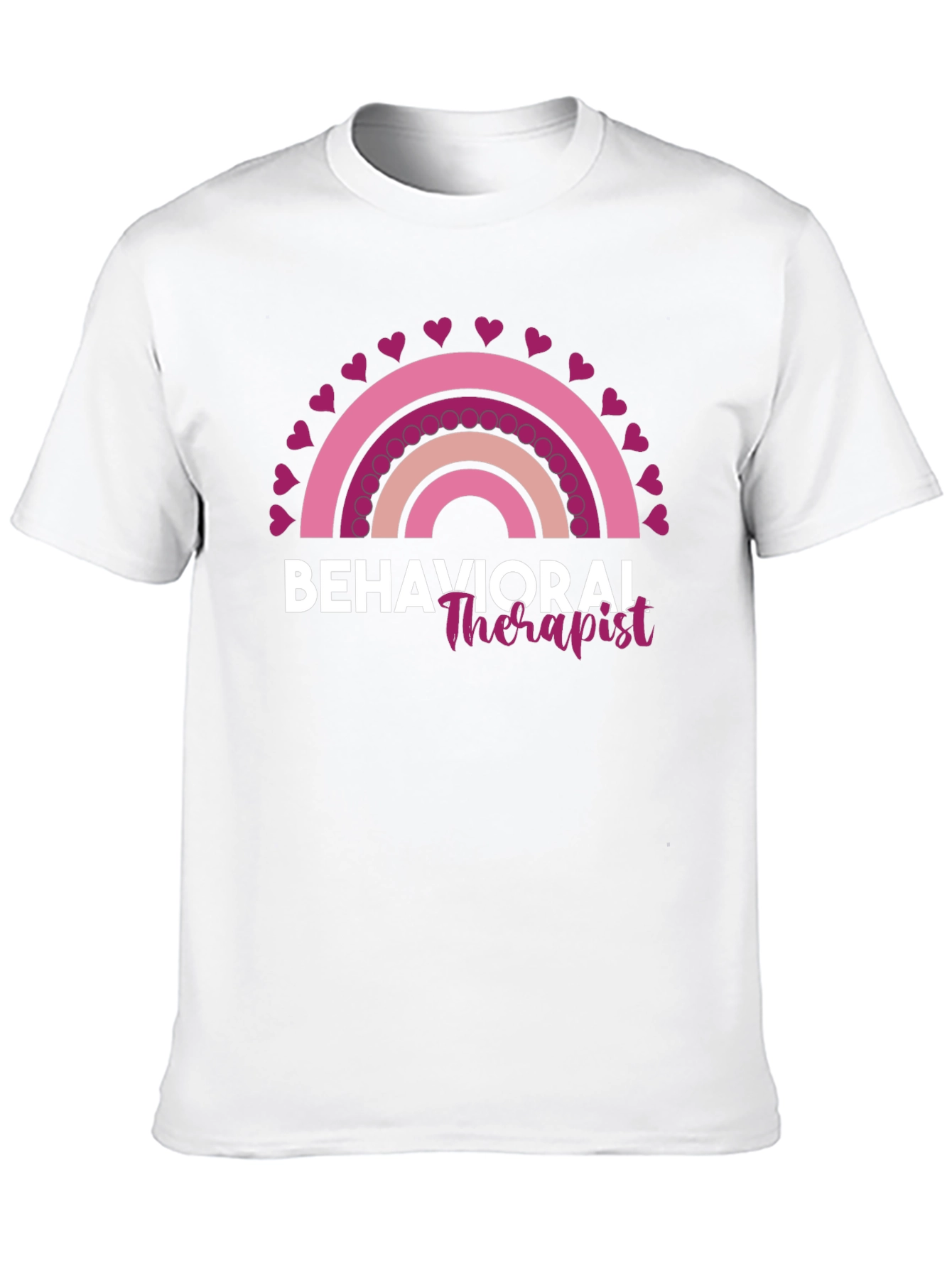Black Behavioral Therapist Rainbow Heart T-Shirt view 10