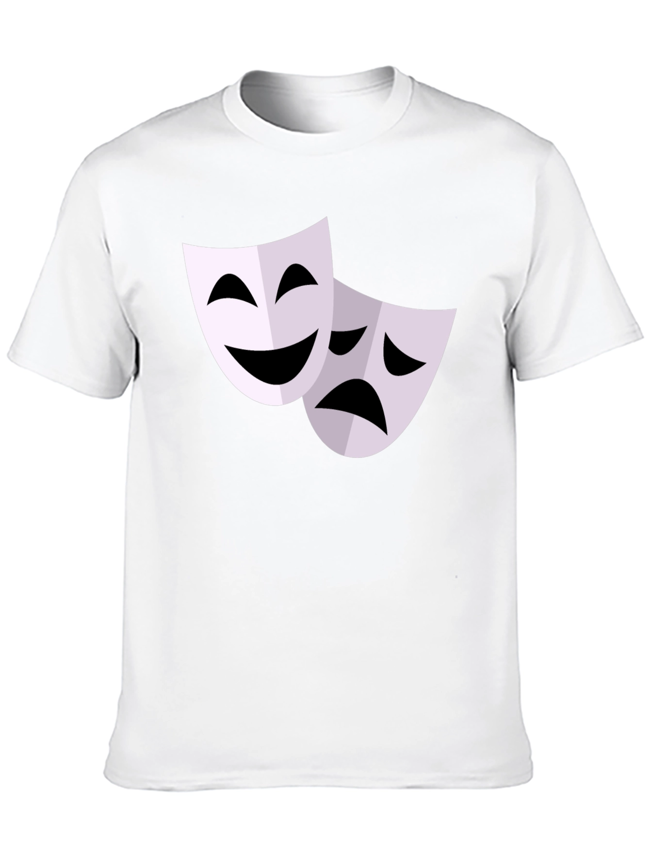 Black Comedy Tragedy Mask Graphic T-Shirt - Black view 10