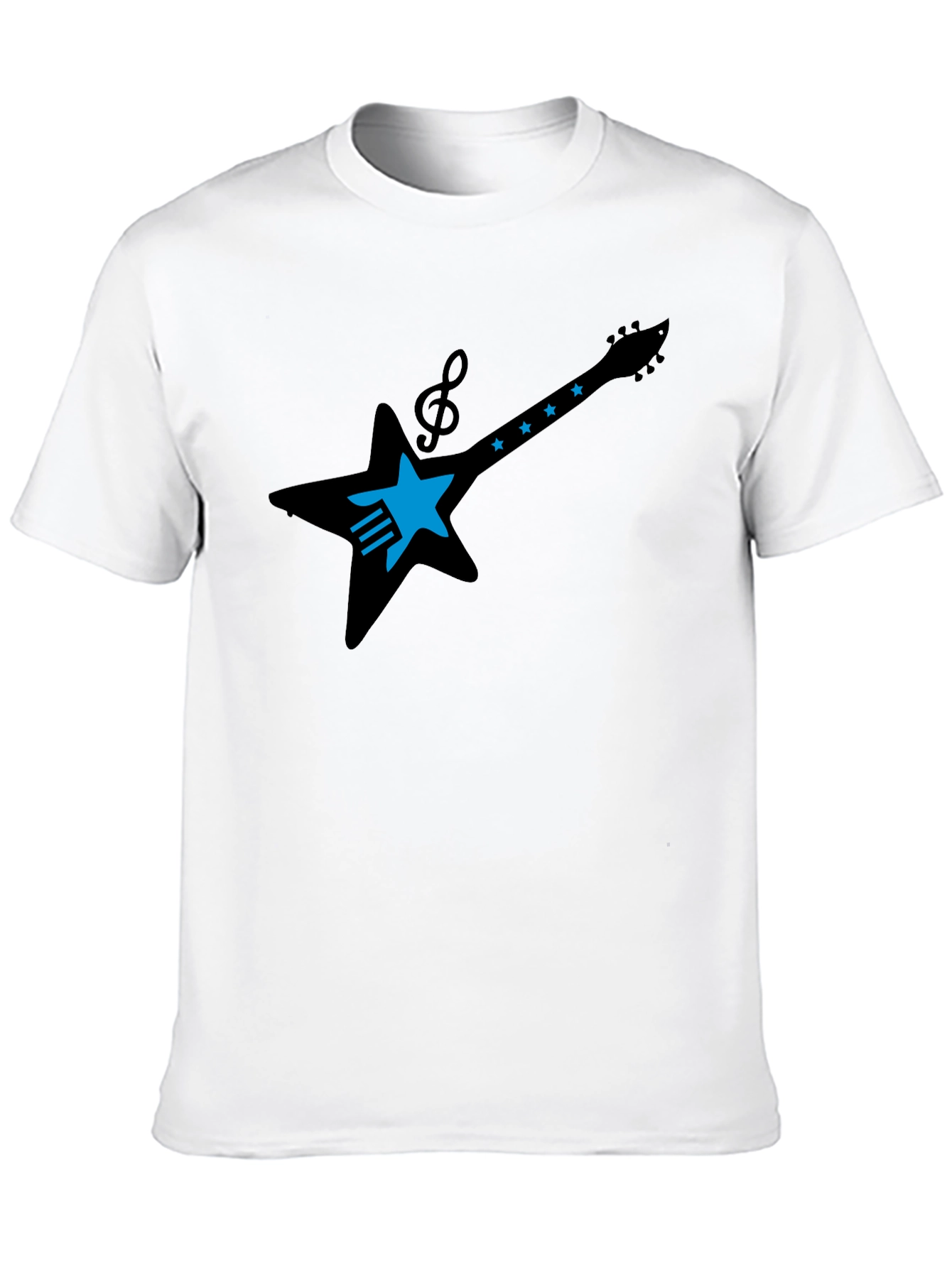 Black Rock Star Guitar Tee - Black Cotton Graphic T-Shirt view 10