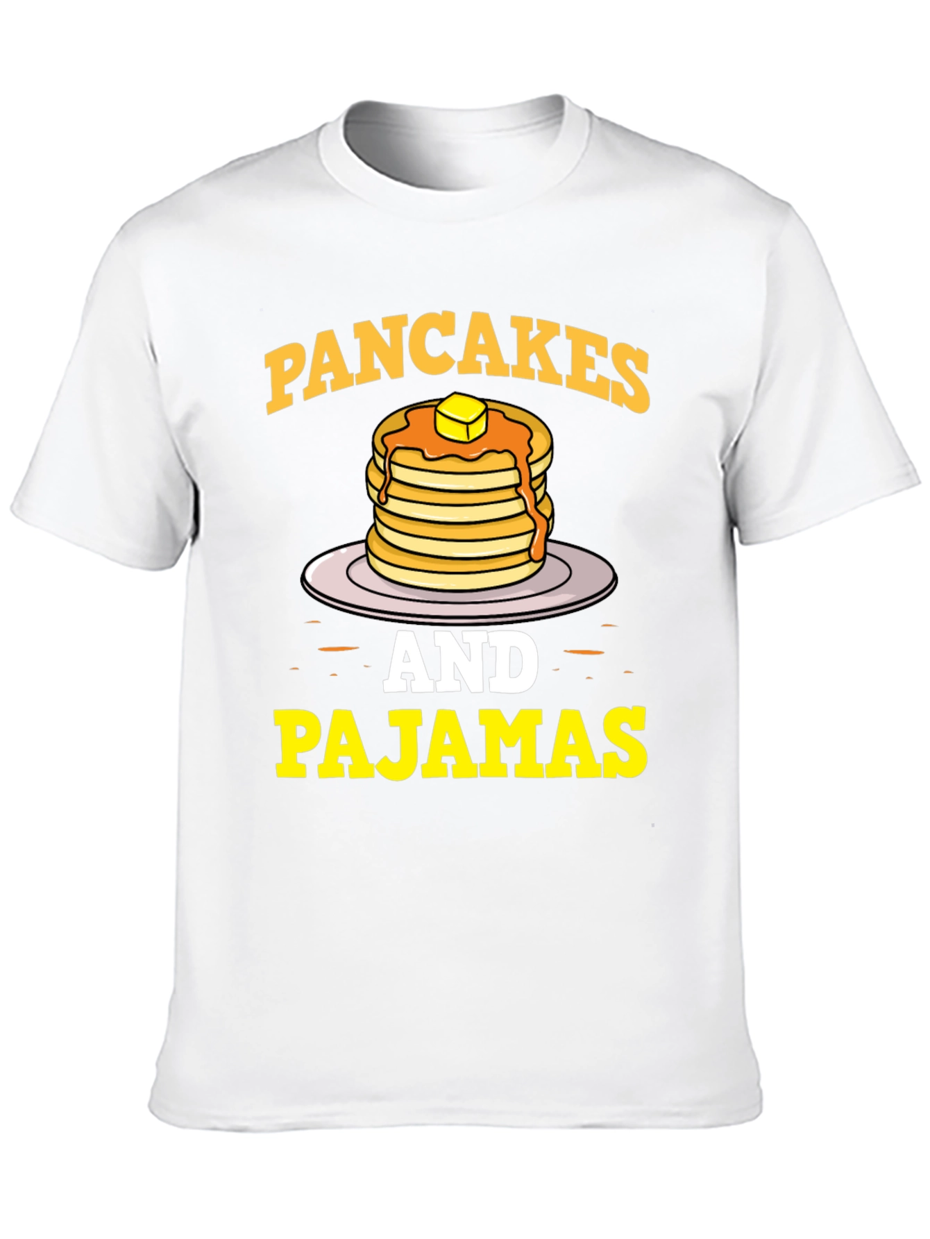 Black Pancakes & Pajamas Graphic Tee - Funny Breakfast Shirt view 10