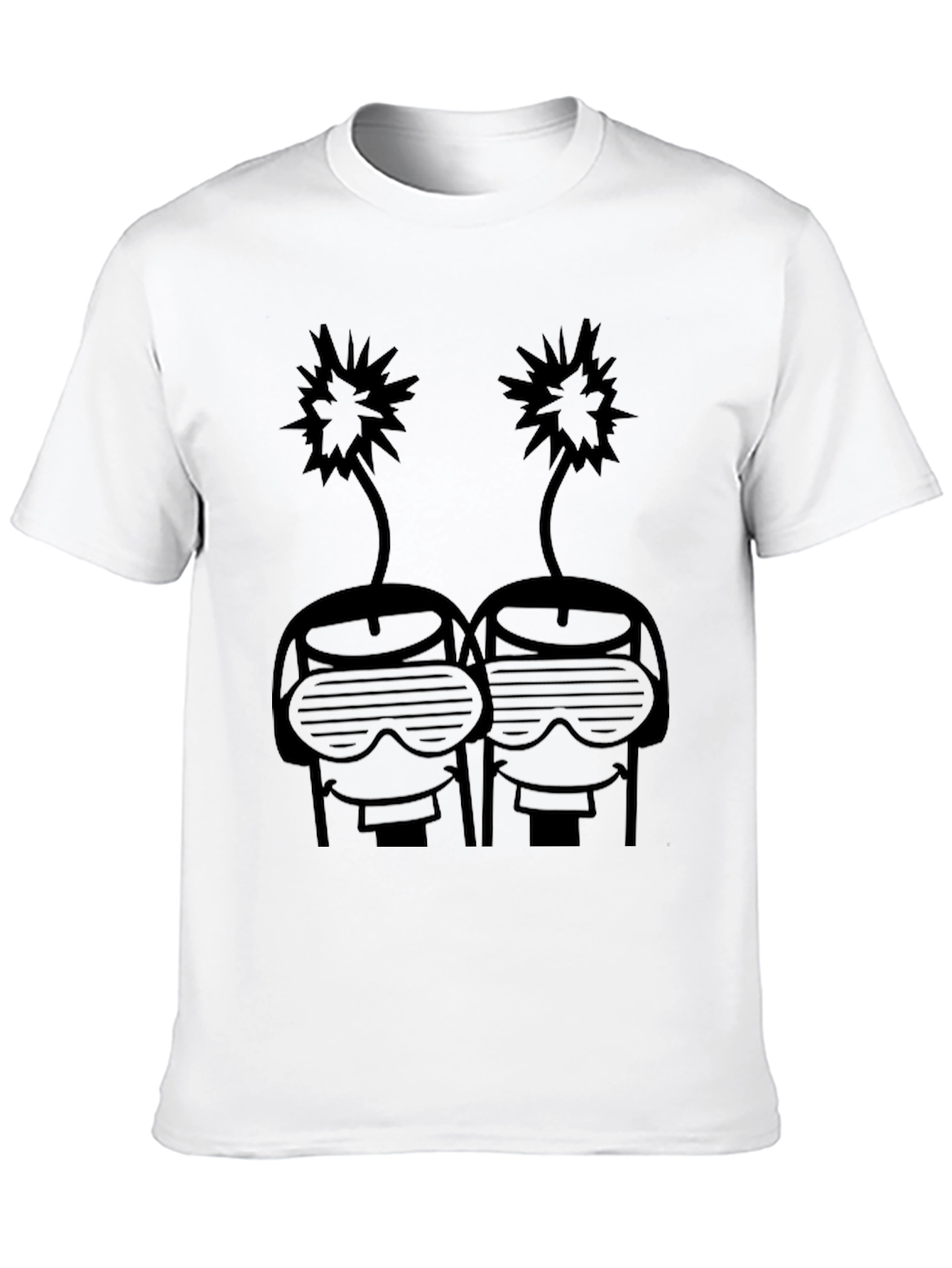 Black Cool Graphic Tee - Retro Robot Head Design view 10