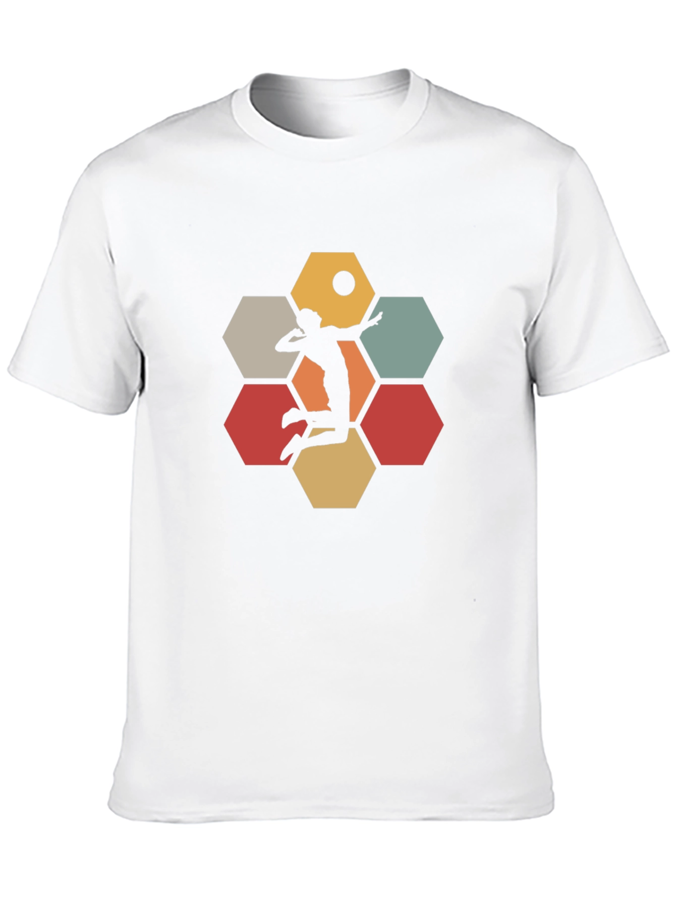 Black Volleyball Hexagon Graphic Tee - Black view 10