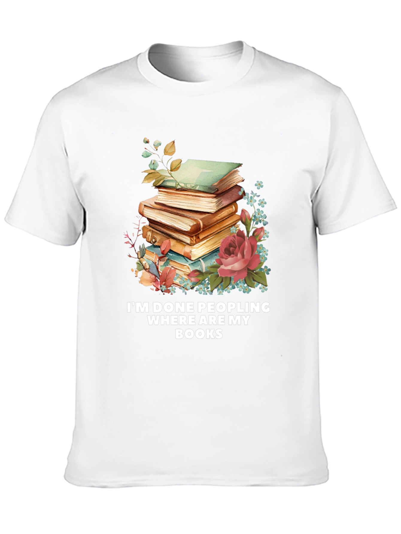 Black I'm Done Peopling Where Are My Books T-Shirt view 10