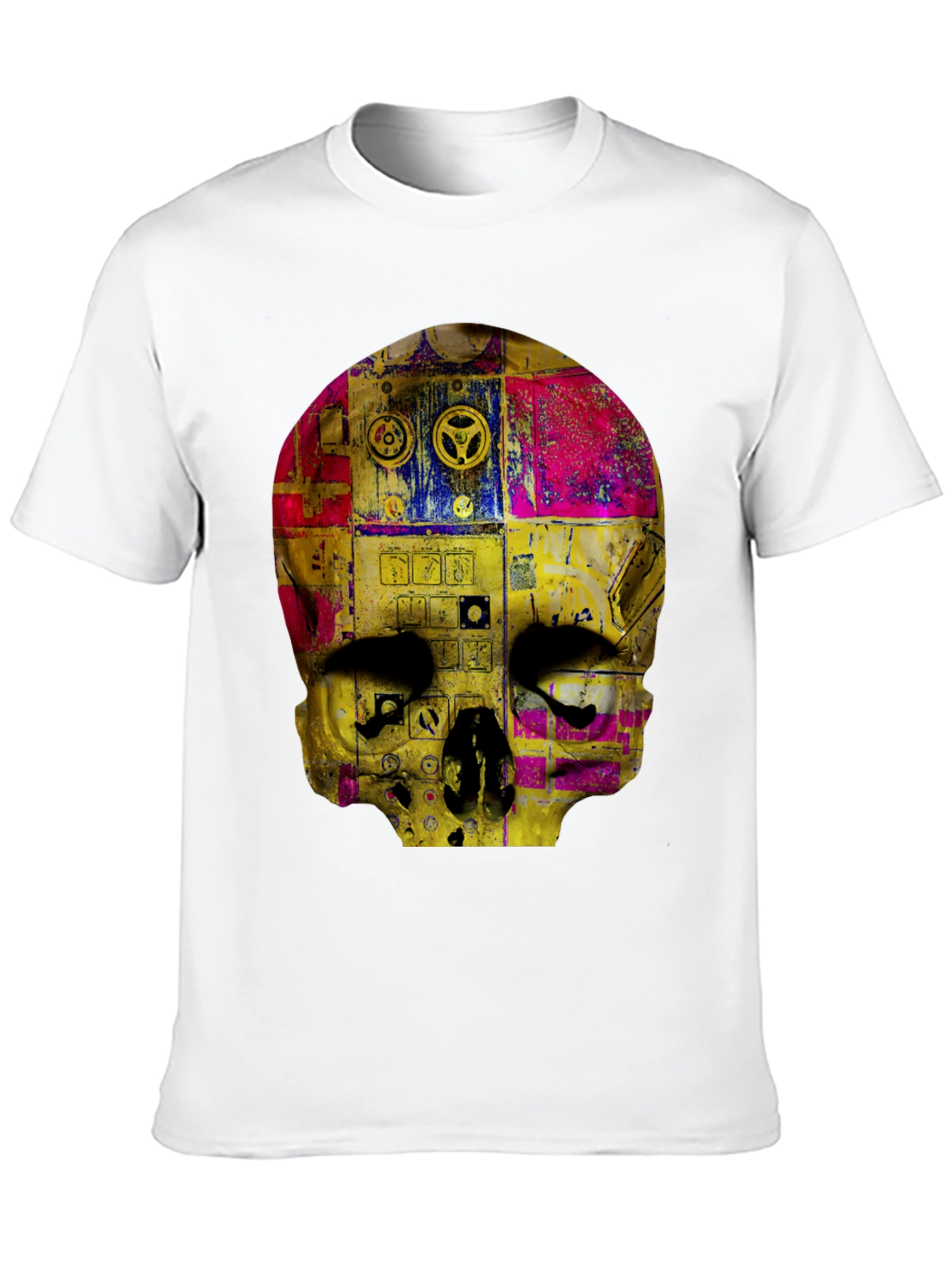 Black Skull Graphic Print Men's T-Shirt view 10