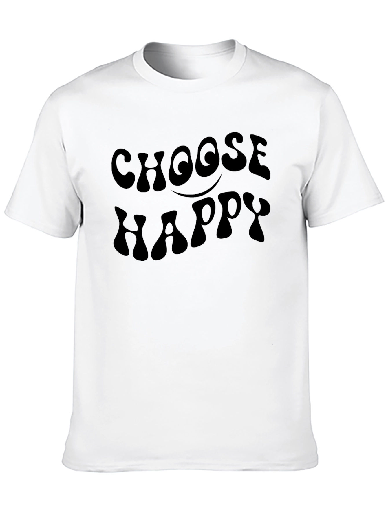 Black Choose Happy Black Graphic Tee Shirt view 10