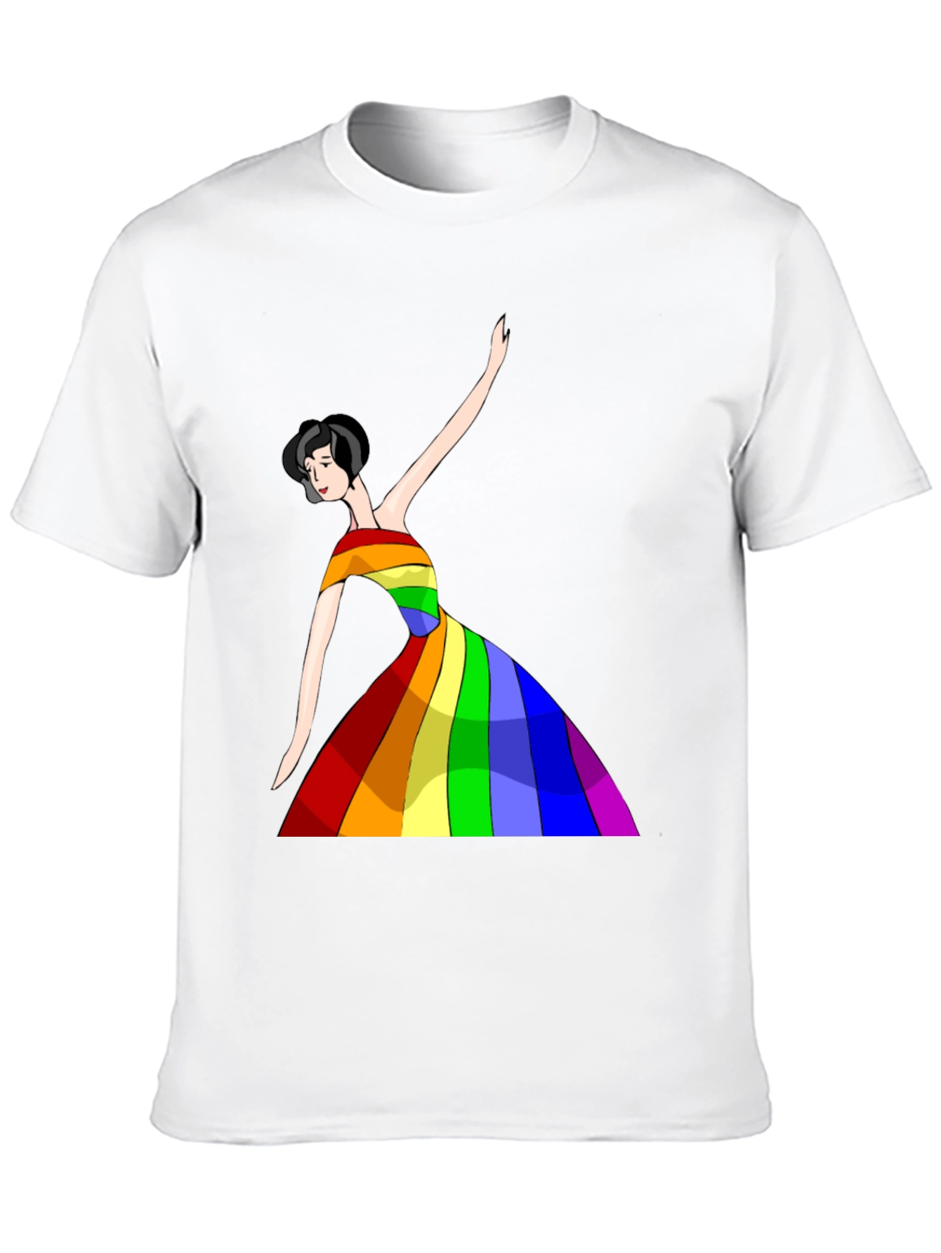 Black Rainbow Dress Woman Graphic Tee - Unisex view 10
