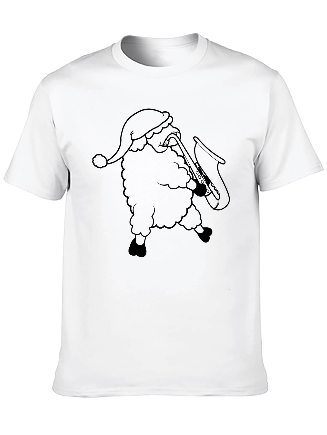 Black Santa Saxophone Graphic Tee - Black view 10