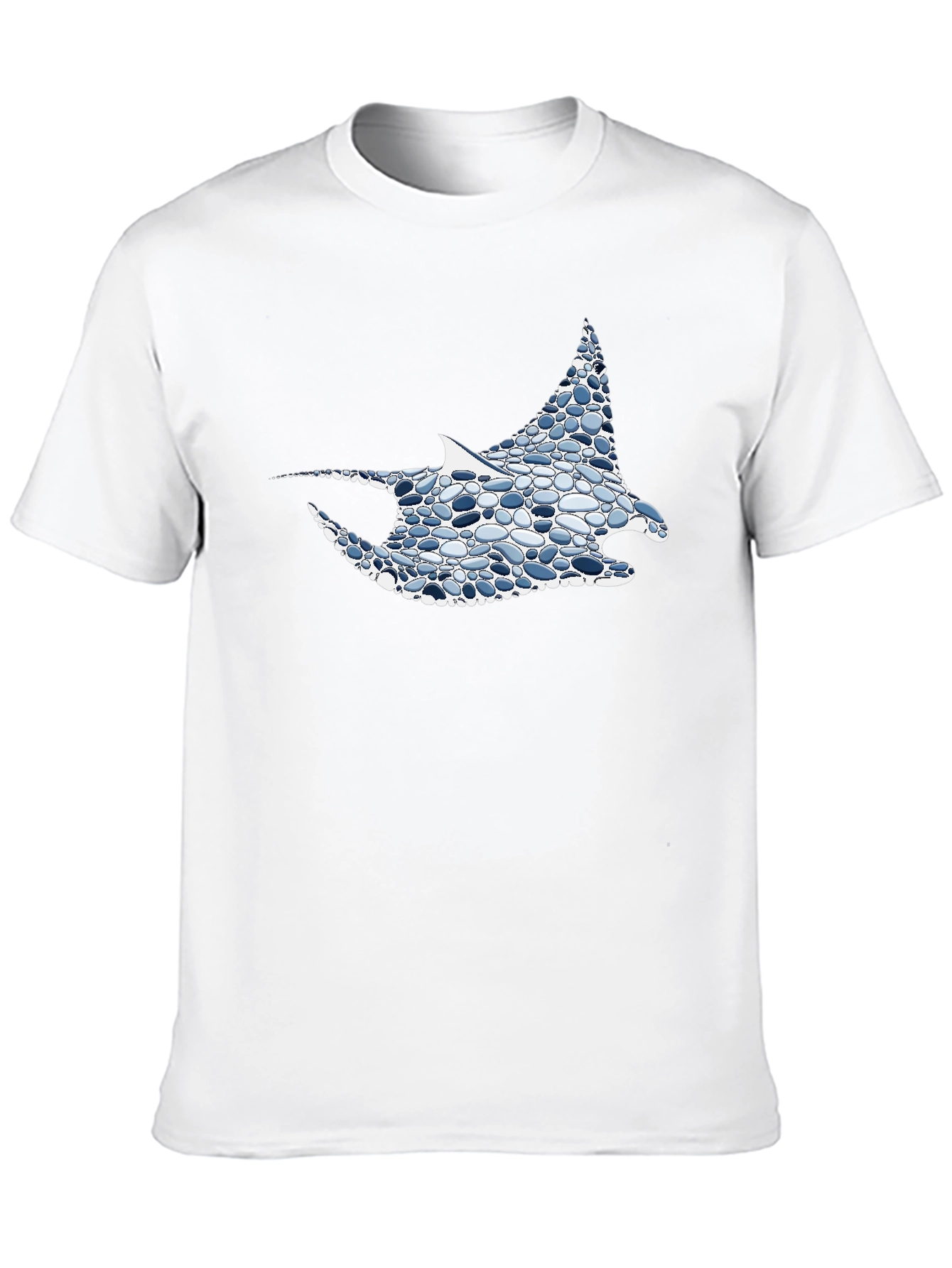 Black Cool Stingray Graphic Tee - Unique Pebble Design view 10