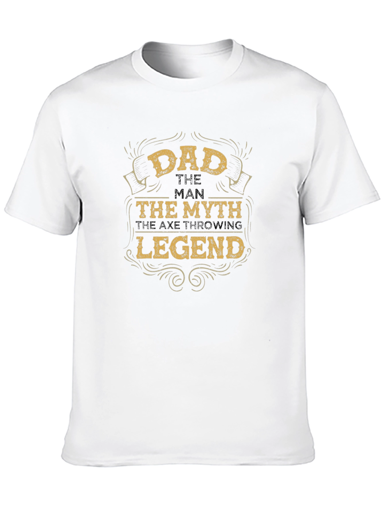 Black Dad the Man Myth Legend Axe Throwing Black Graphic Tee view 10