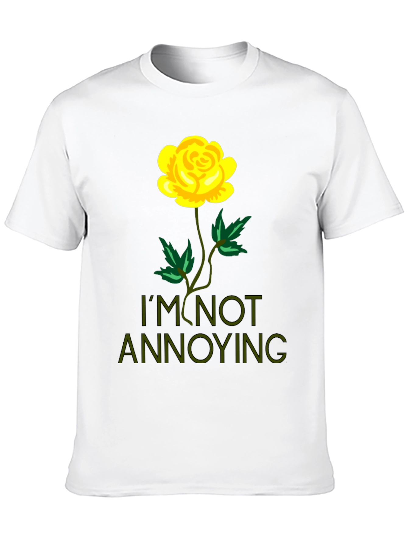 Black I'm Not Annoying Rose Graphic T-Shirt view 10