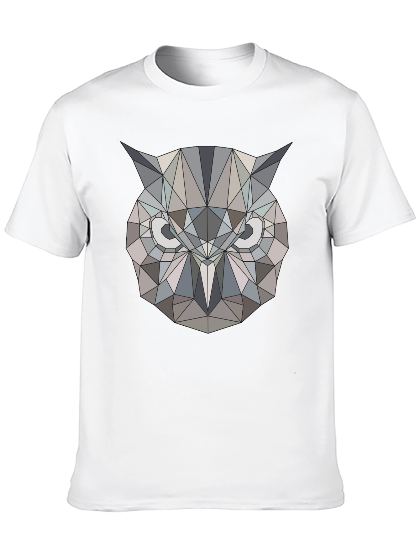 Black Geometric Owl Print Black T-Shirt view 10