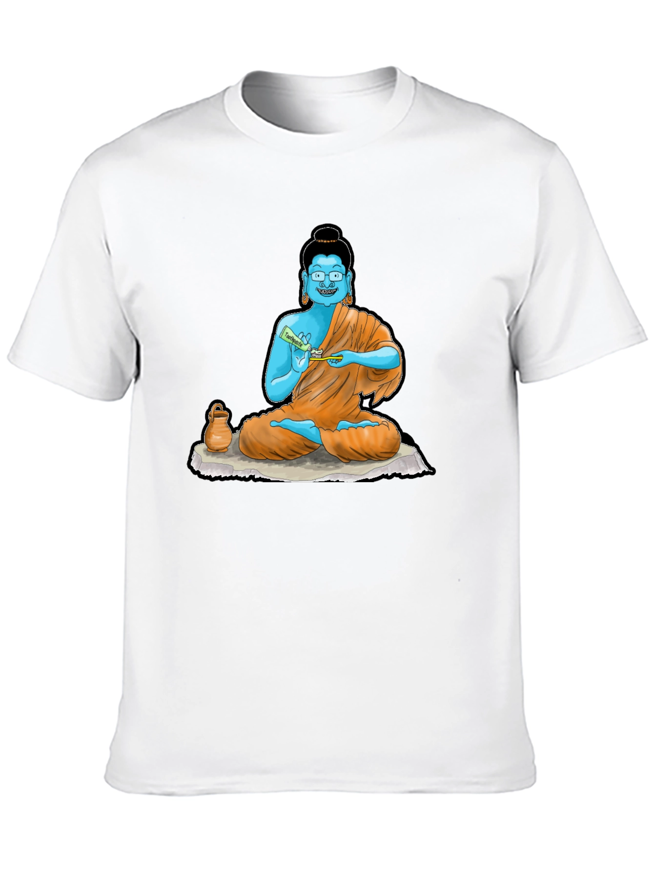 Black Buddha Toothpaste Graphic Tee - Unique Design view 10