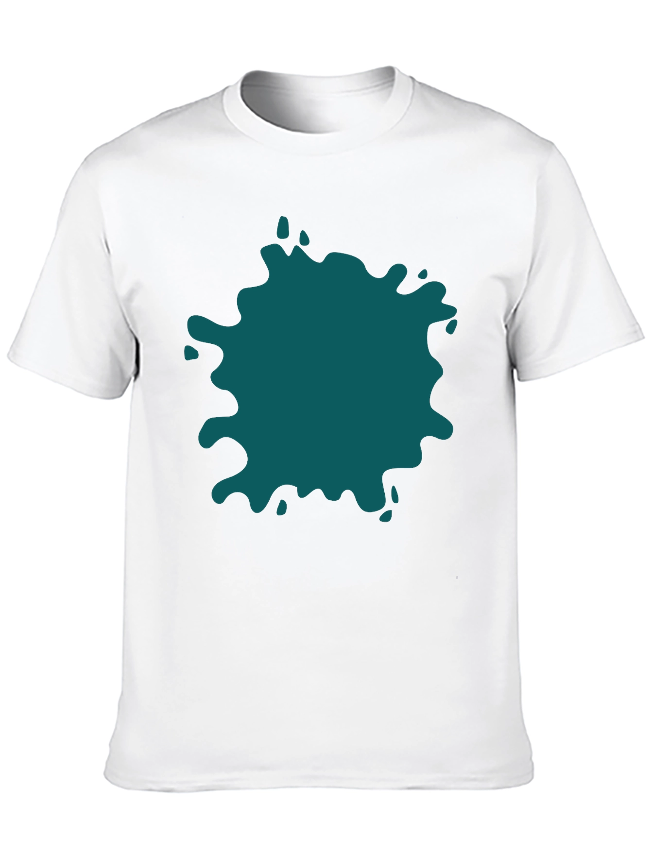 Black Bold Teal Splatter Black T-Shirt - Unique Design view 10