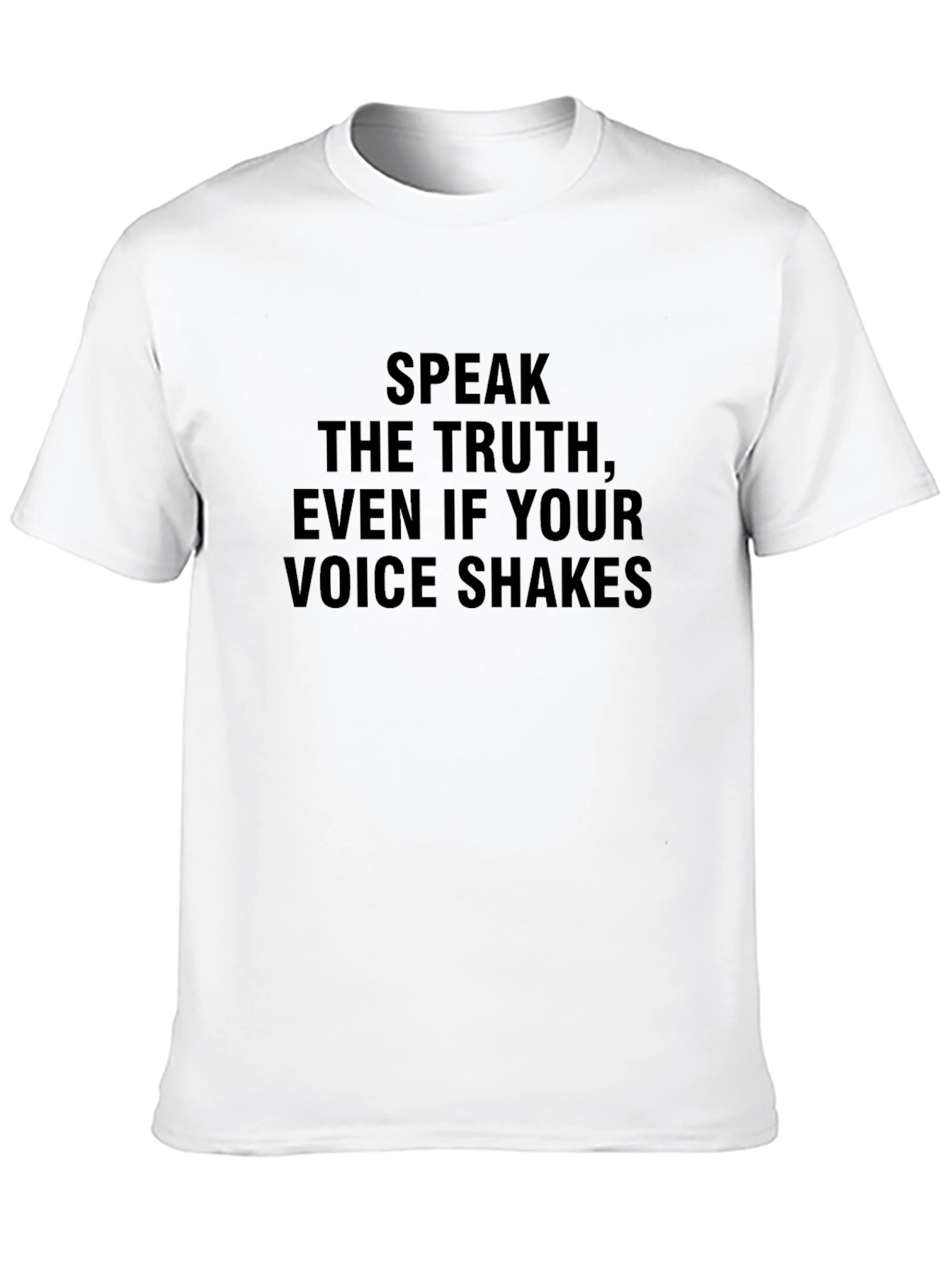 Black Speak the Truth Tee - Voice Shakes Empowerment Shirt view 10