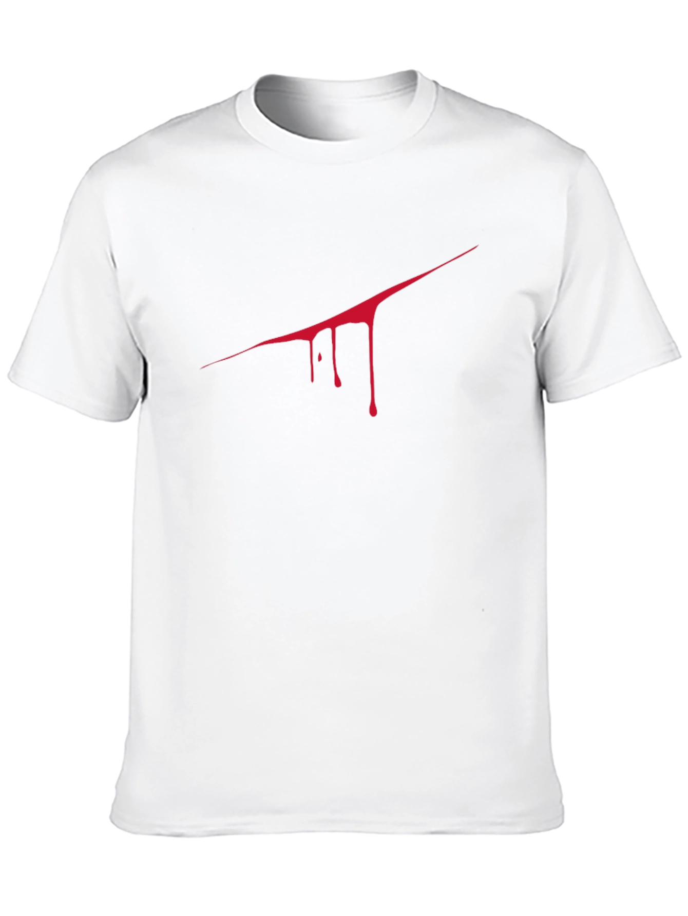 Black Men's Black Tee with Graphic Red Slash view 10
