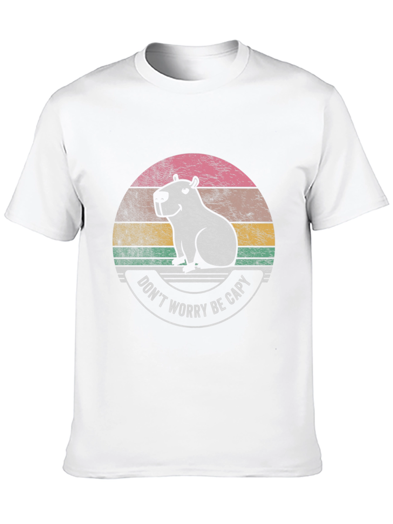 Black Don't Worry Be Capy Black T-Shirt view 10