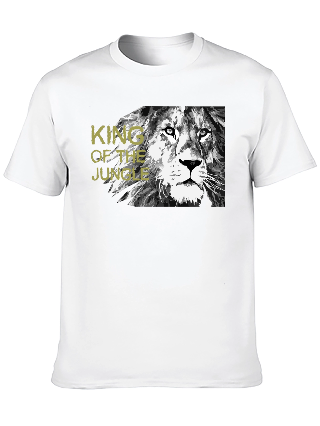 Black King of the Jungle Lion Graphic Black T-Shirt view 10