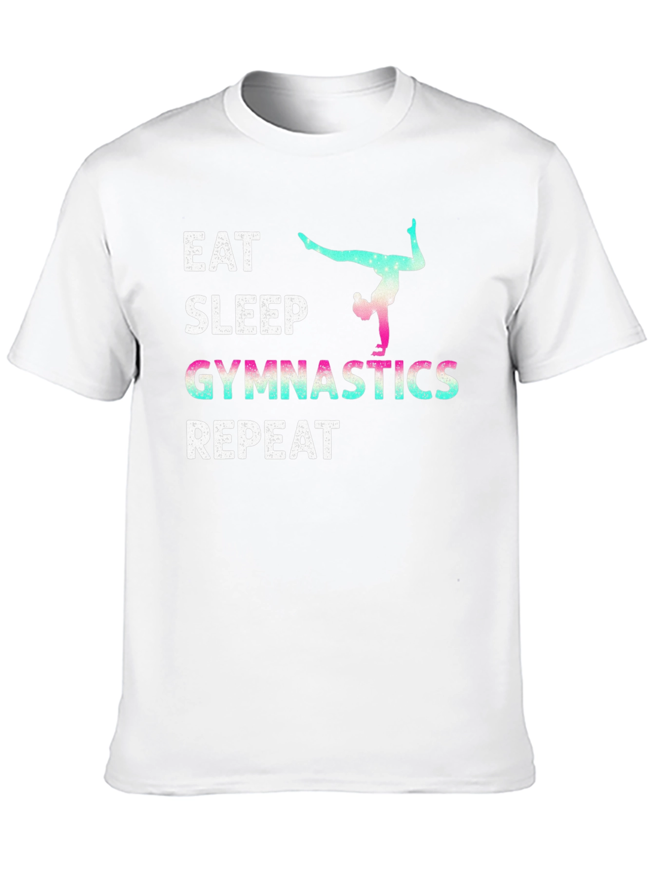 Black Eat Sleep Gymnastics Repeat T-Shirt view 10