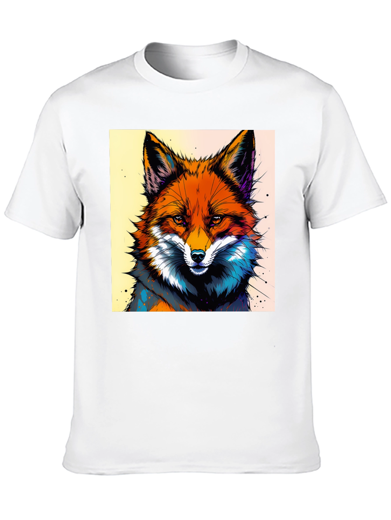 Black Artistic Fox Graphic Tee - Stylish & Unique view 10
