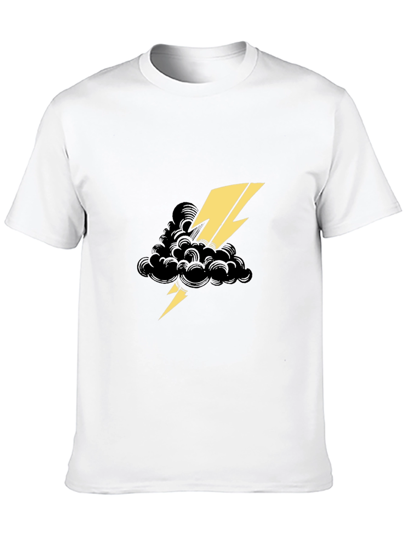 Black Black Tee with Lightning Cloud Graphic view 10