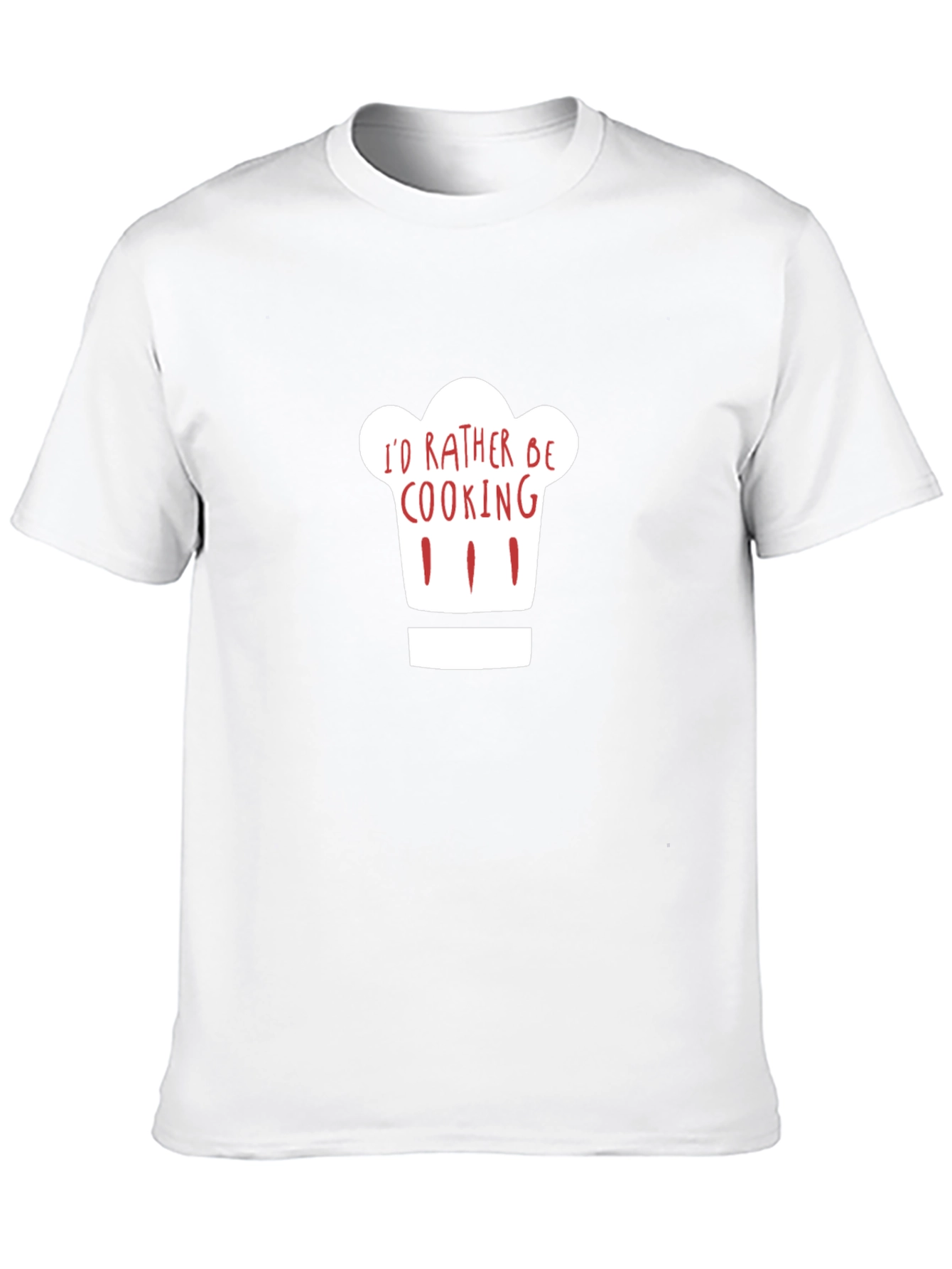 Black I'd Rather Be Cooking T-Shirt - Chef's Hat Design view 10