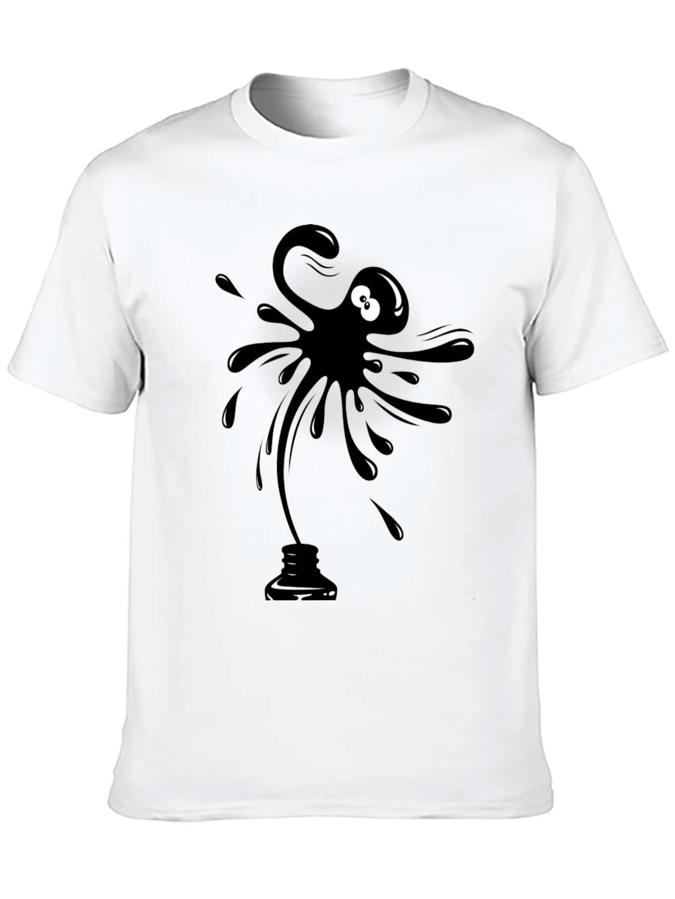 Black Black Ink Blob Graphic T-Shirt - Men's Casual Tee view 10