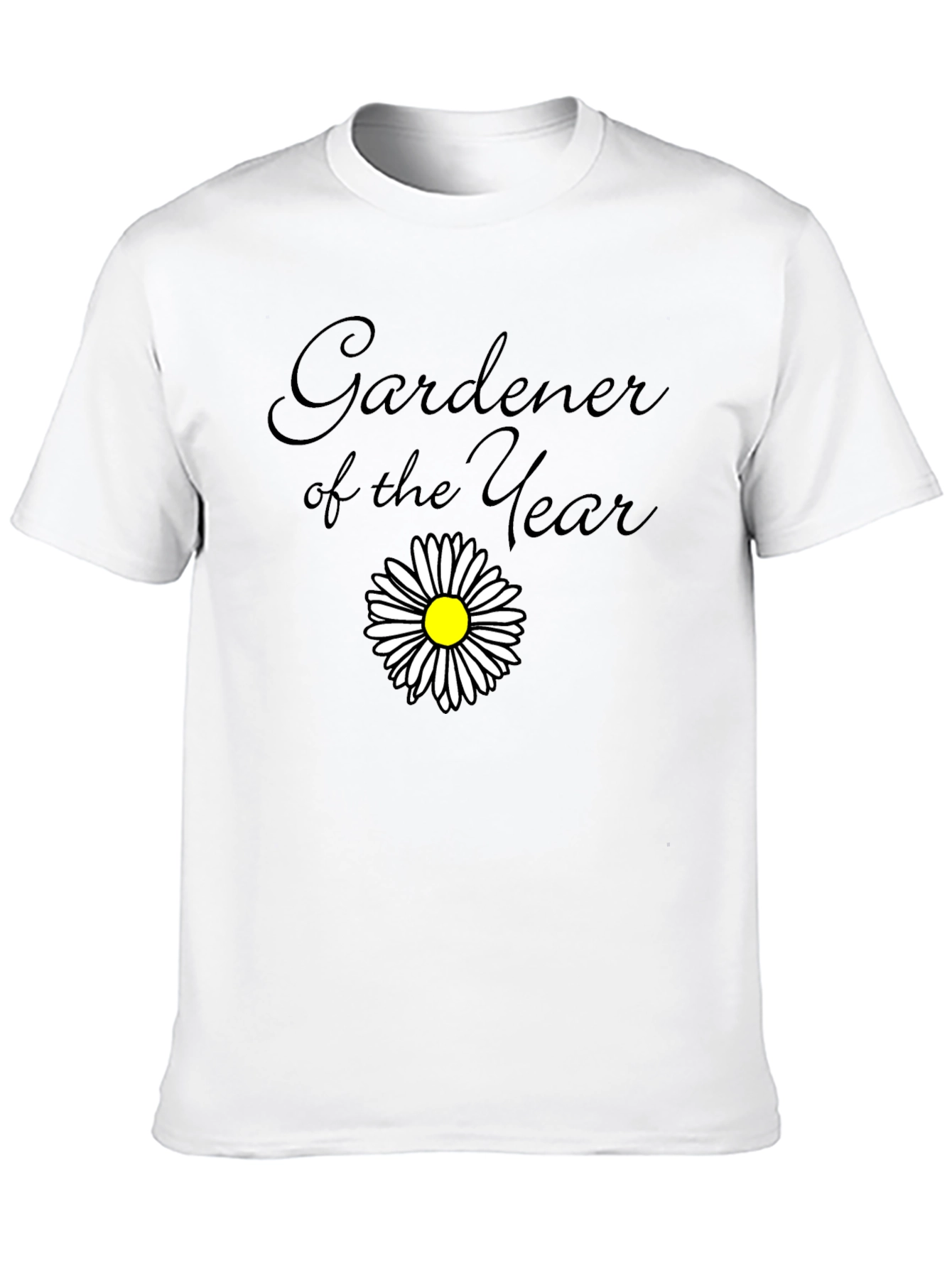 Black Gardener of the Year Black T-Shirt with Daisy view 10