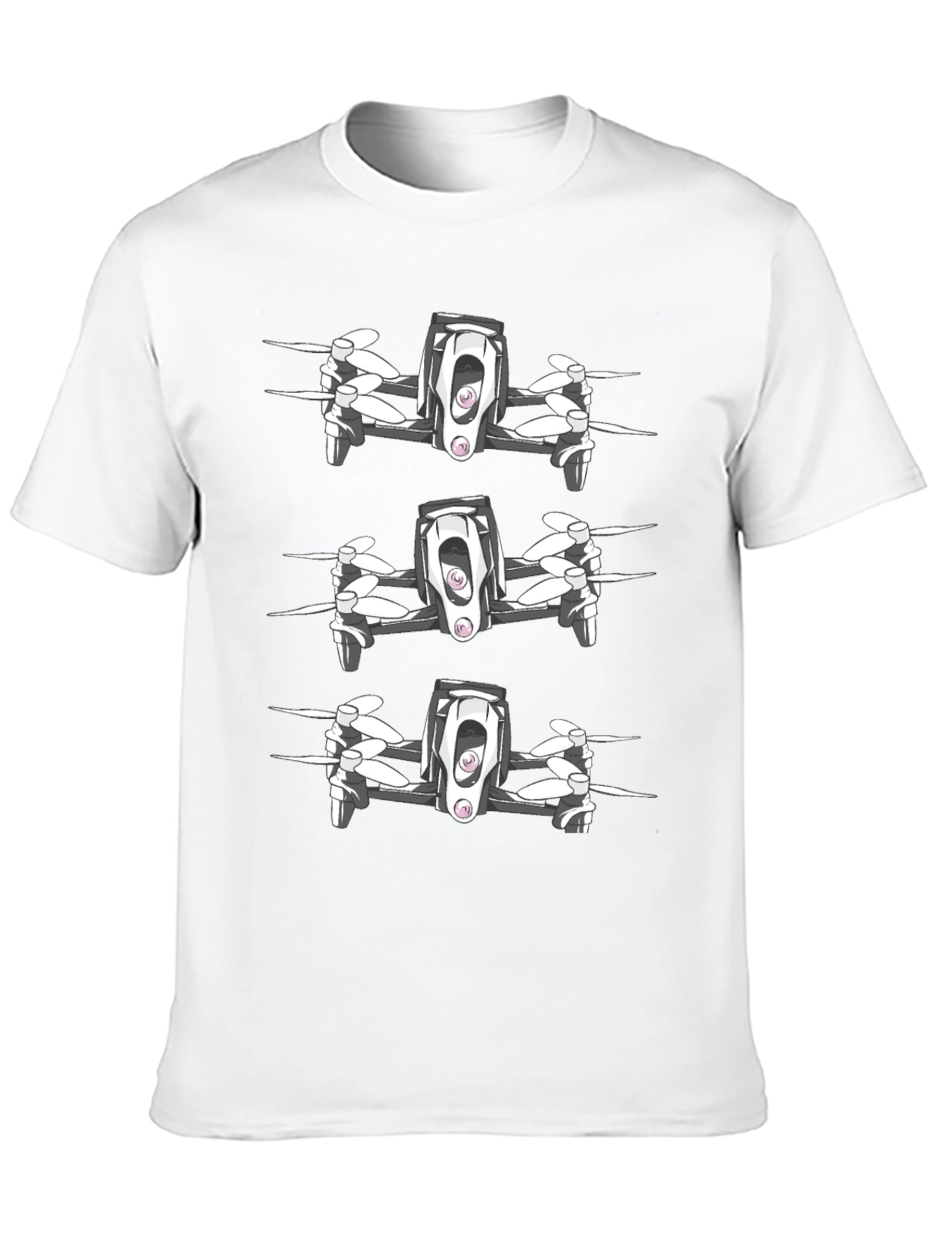Black Drone Graphic Tee - Black Cotton Blend T-Shirt view 10