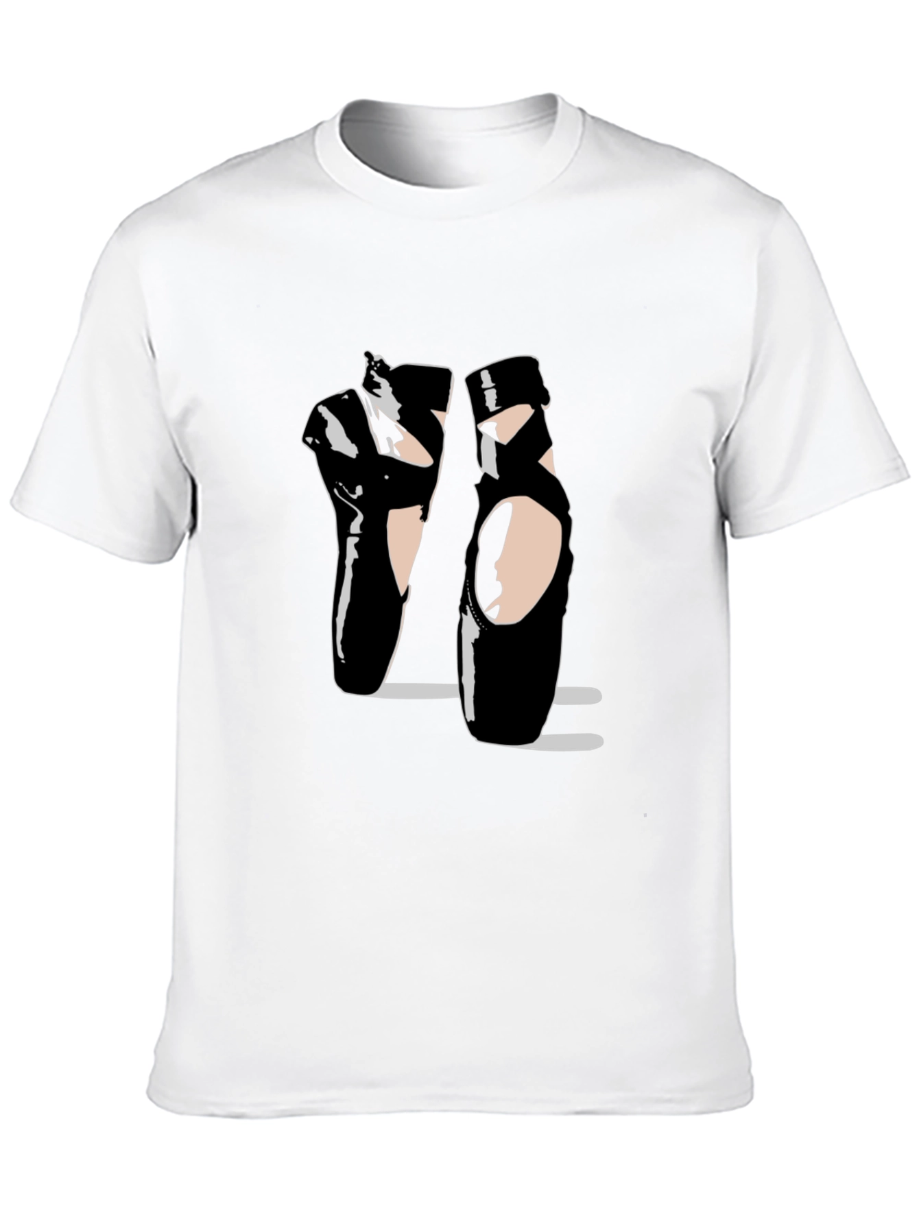 Black Ballet Pointe Shoes Black T-Shirt Dance Design view 10
