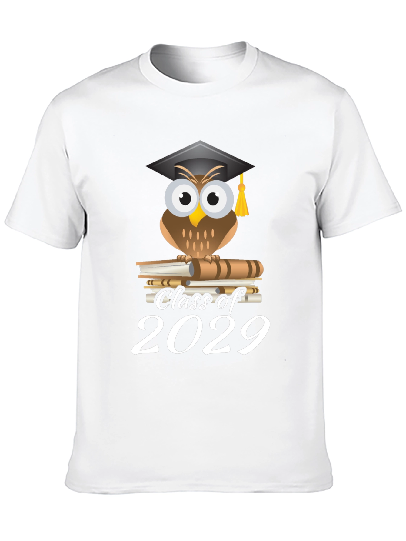 Black Class of 2029 Owl Graduation T-Shirt view 10