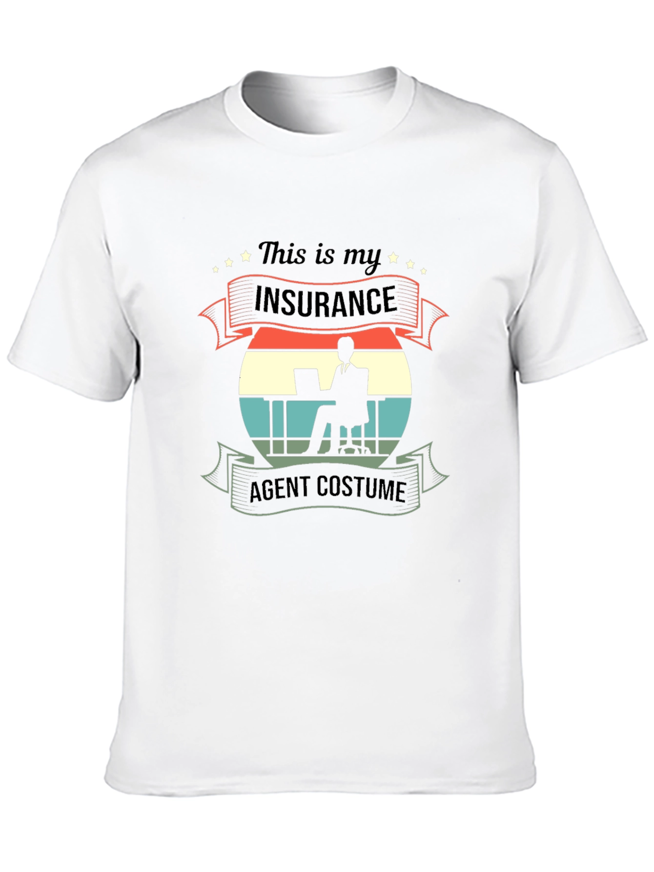Black Insurance Agent Costume T-Shirt - Funny Career Tee view 10
