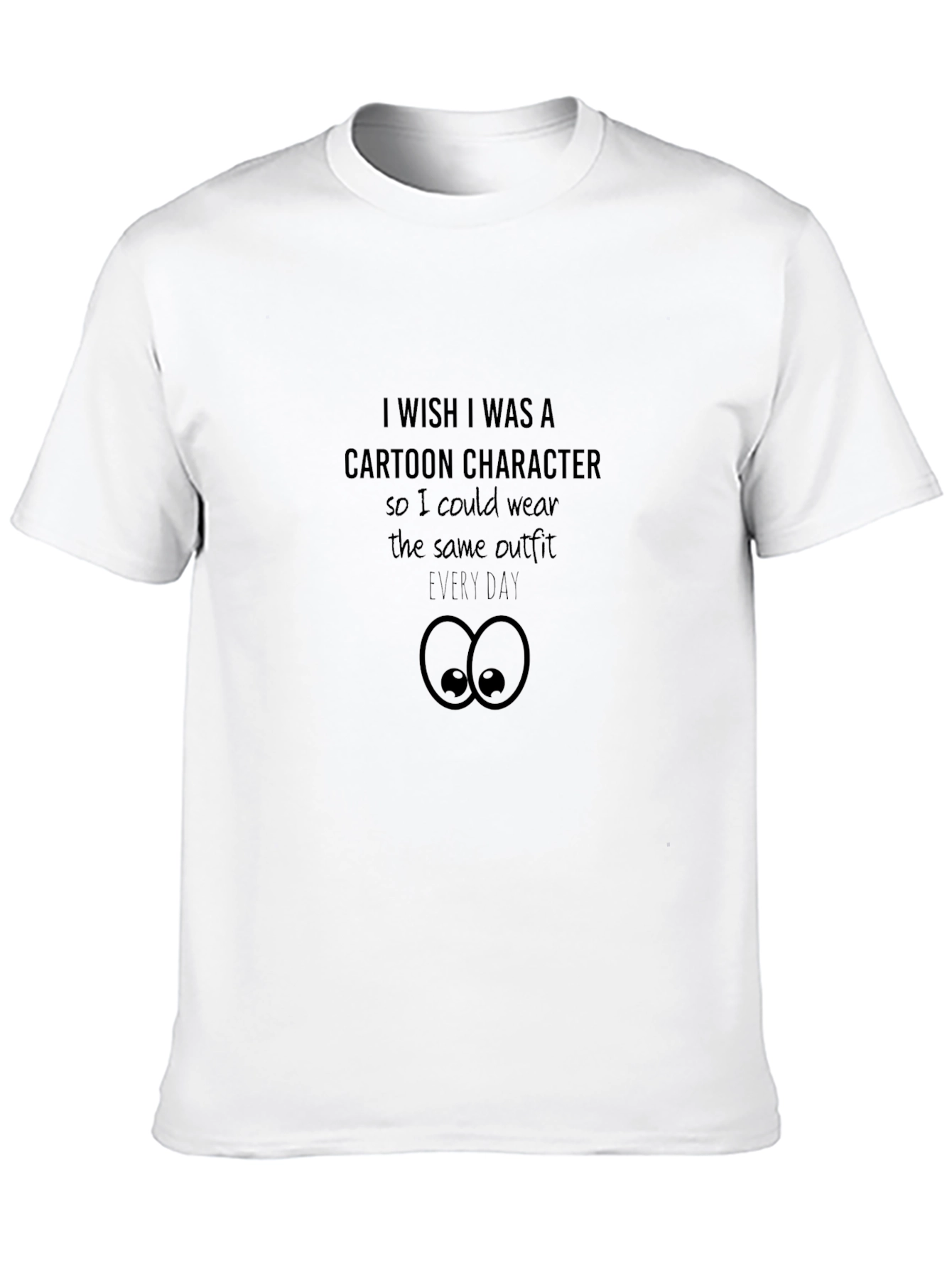 Black Cartoon Character Wish T-Shirt - Everyday Outfit view 10