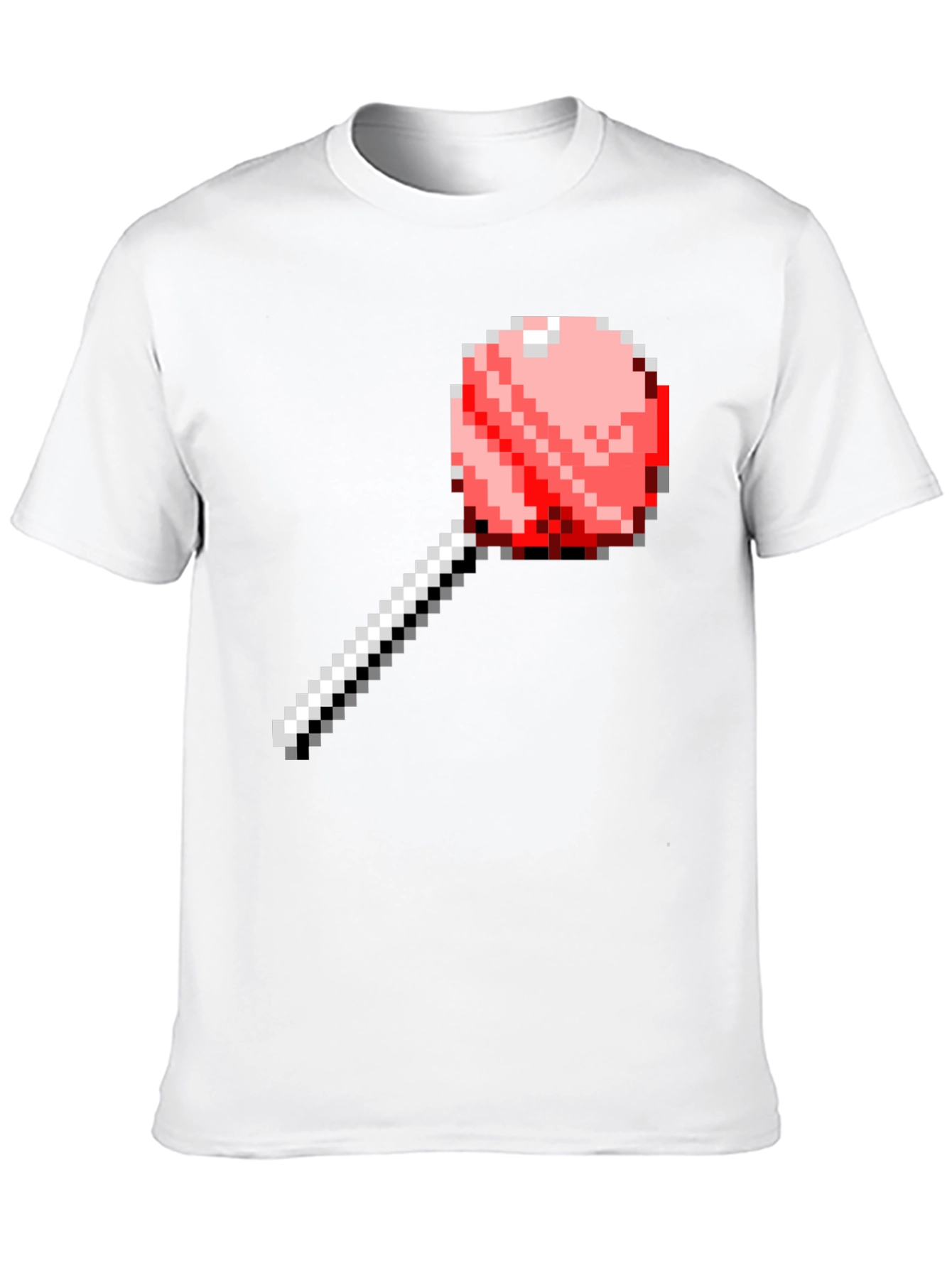 Black Pixel Lollipop Graphic Tee - Novelty Fashion view 10