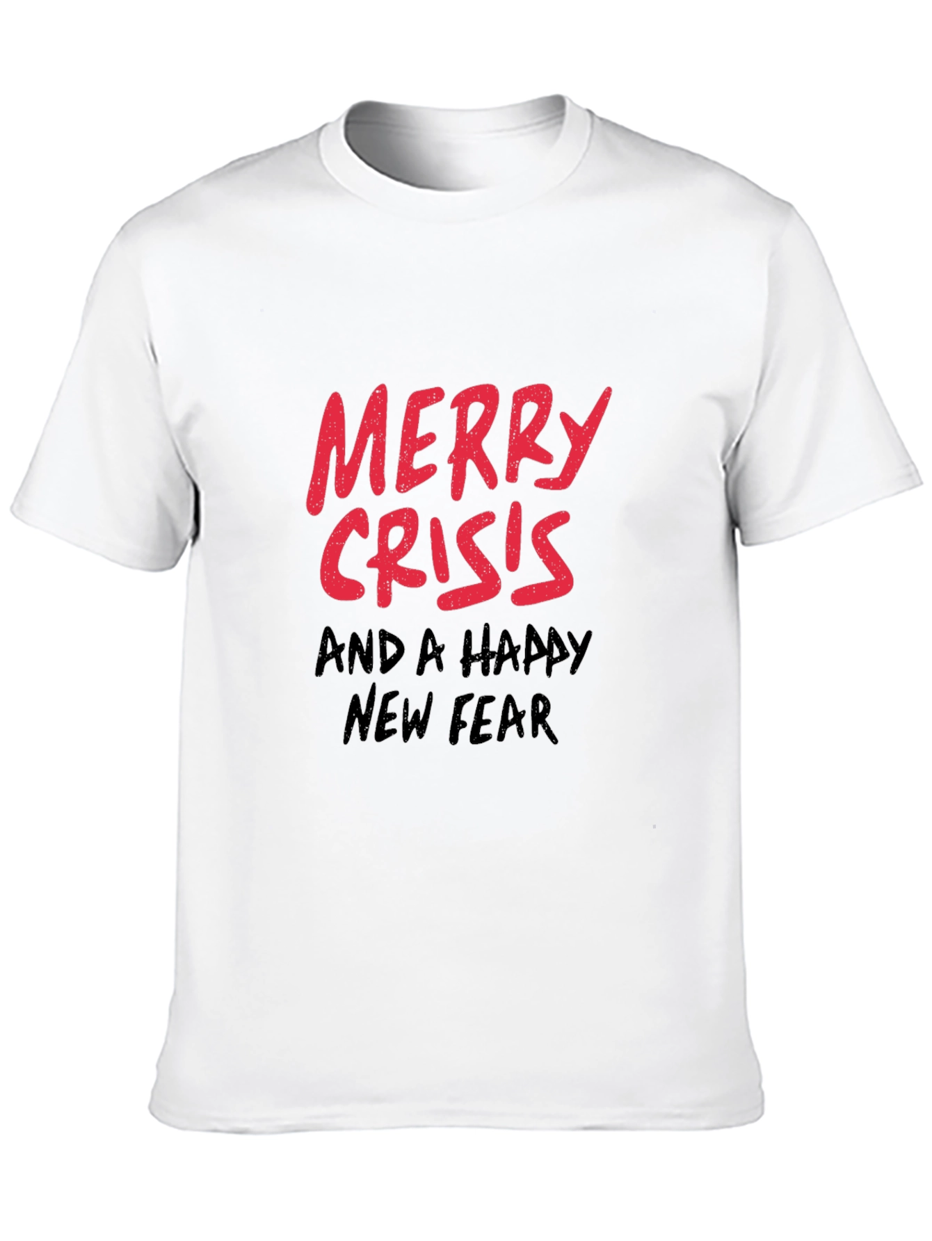 Black Merry Crisis T-Shirt - Black Holiday Humor Tee view 10
